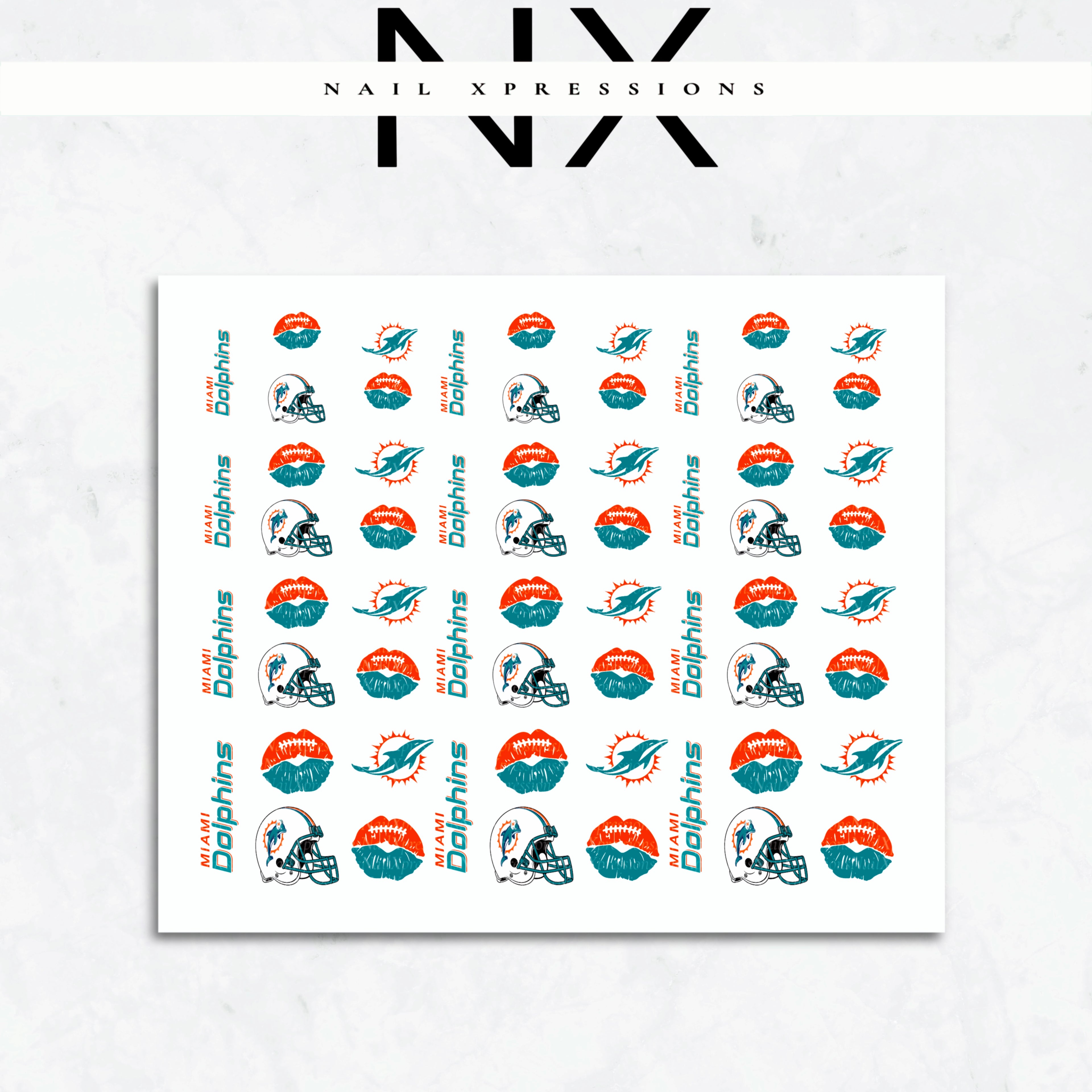 Game Day Dolphins Nail Stickers