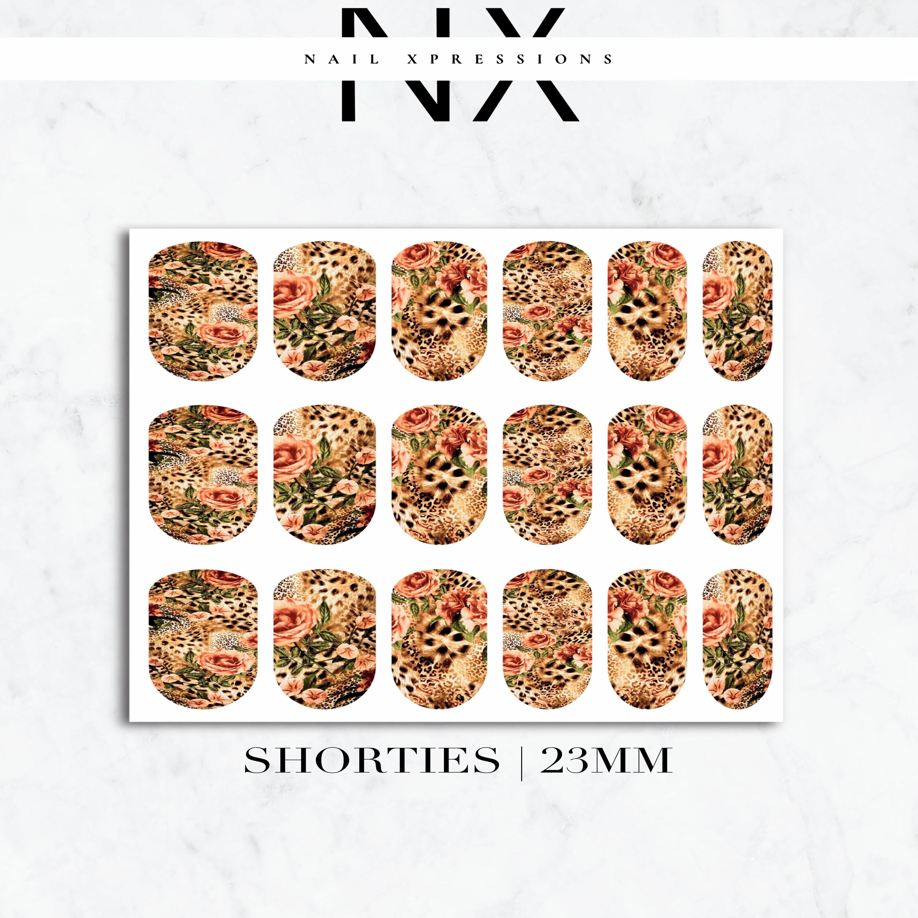 Safari Floral Print Nail Decals | Nail Art Water Transfer | Nail Wraps