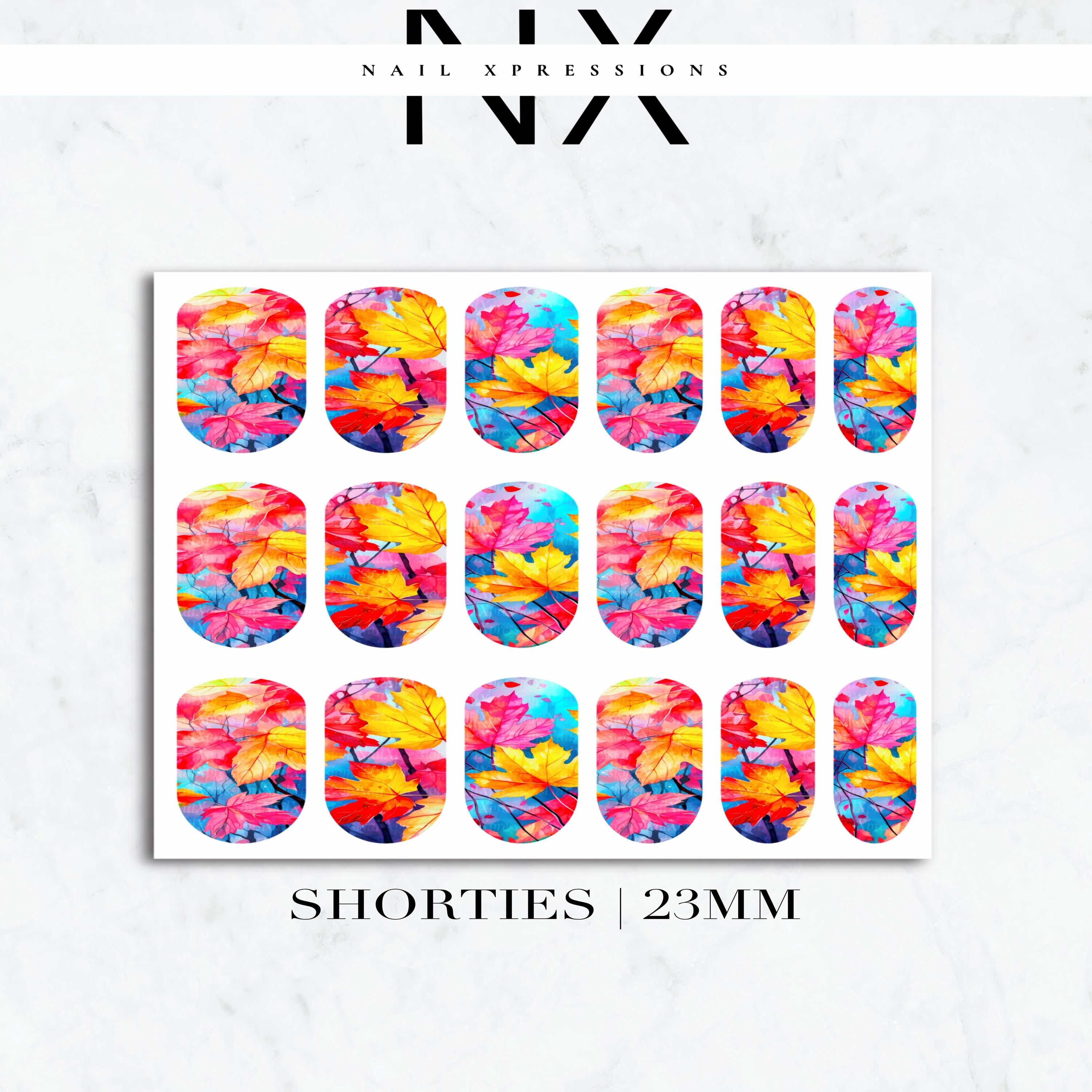 Vibrant Autumn Leaves Nail Decals | Nail Art Water Transfer | Nail Wraps