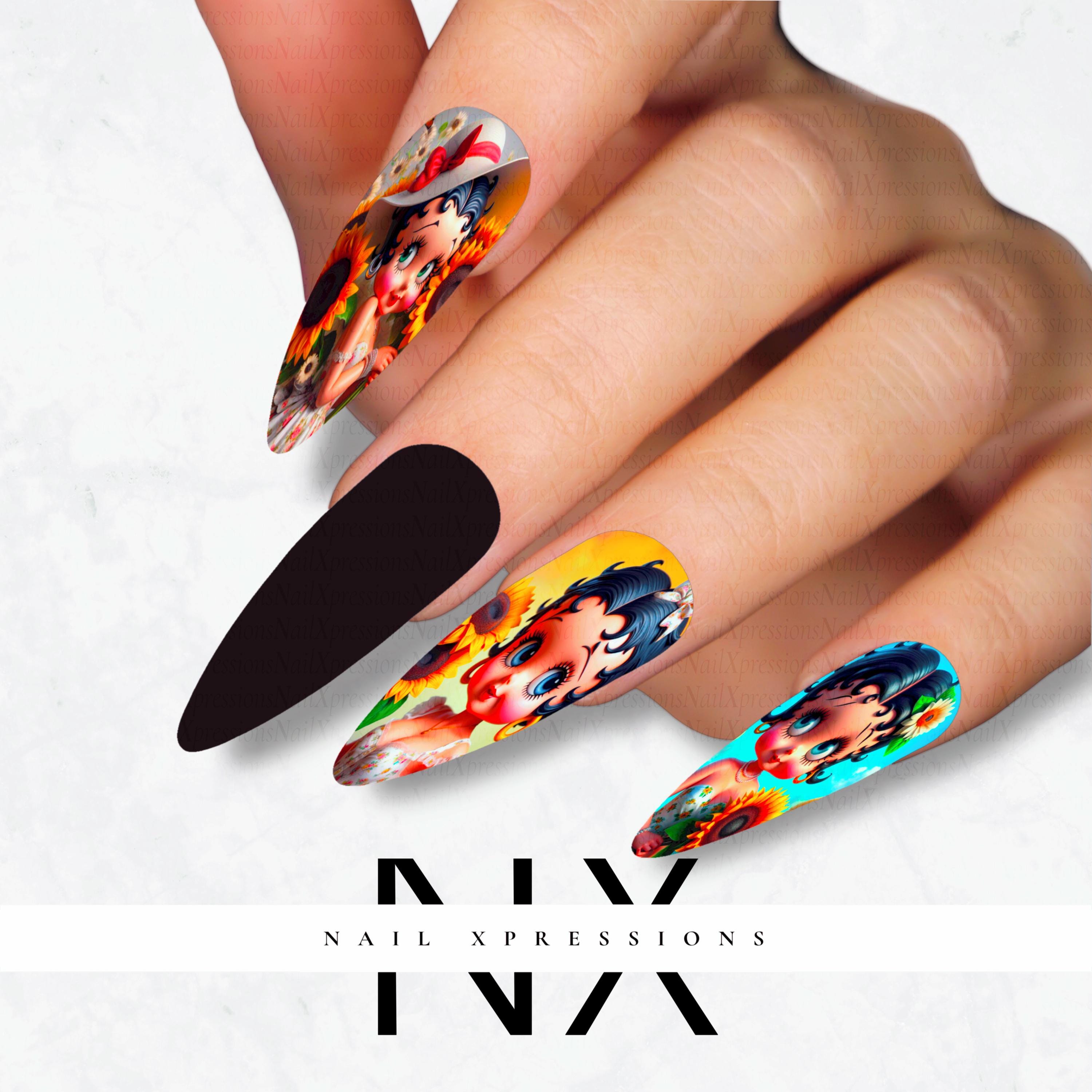 Spring Vibes Betty Nail Decals | Nail Art Water Transfer | Nail Wraps