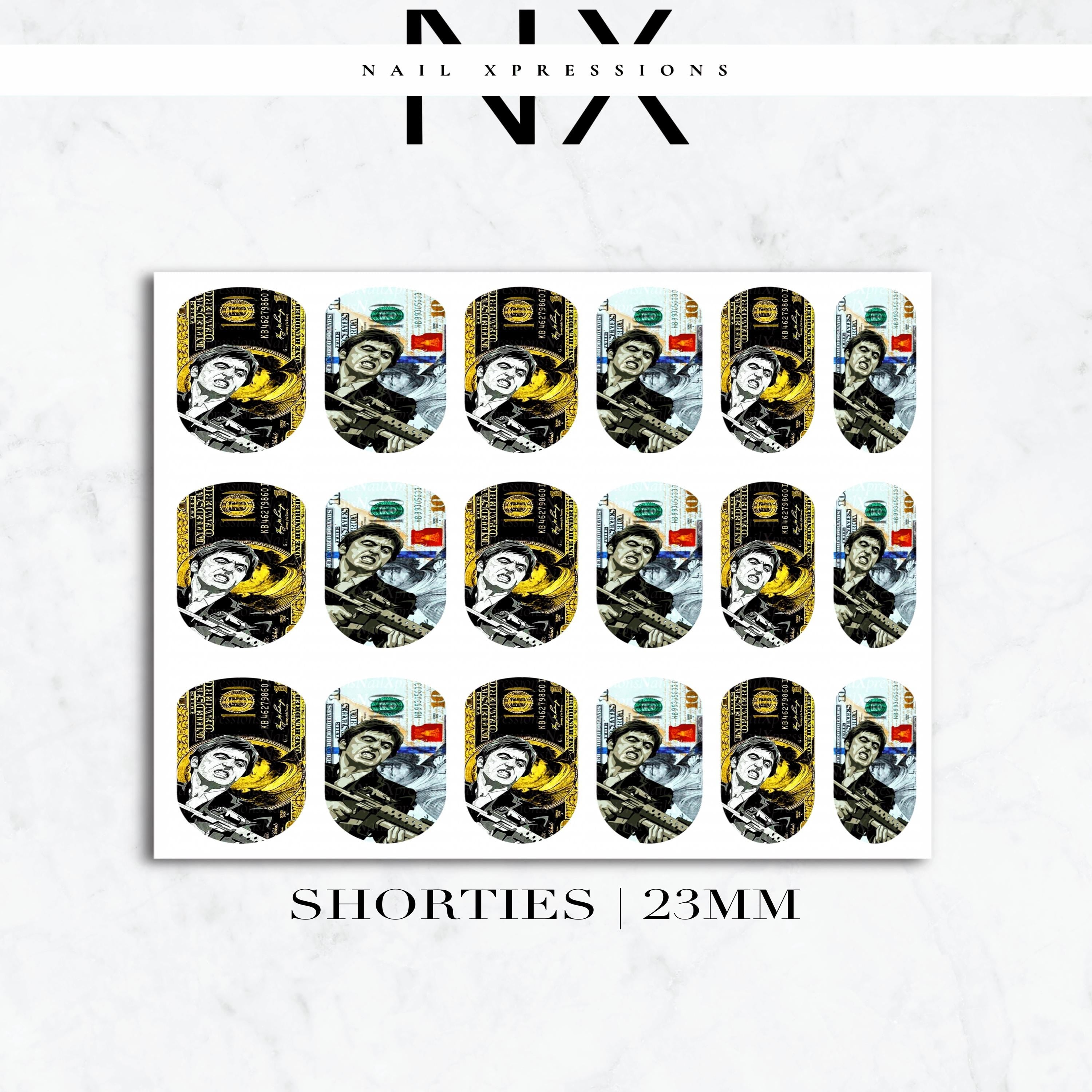 Scarface Bill Money Nail Decals | Nail Art Water Transfer | Nail Wraps