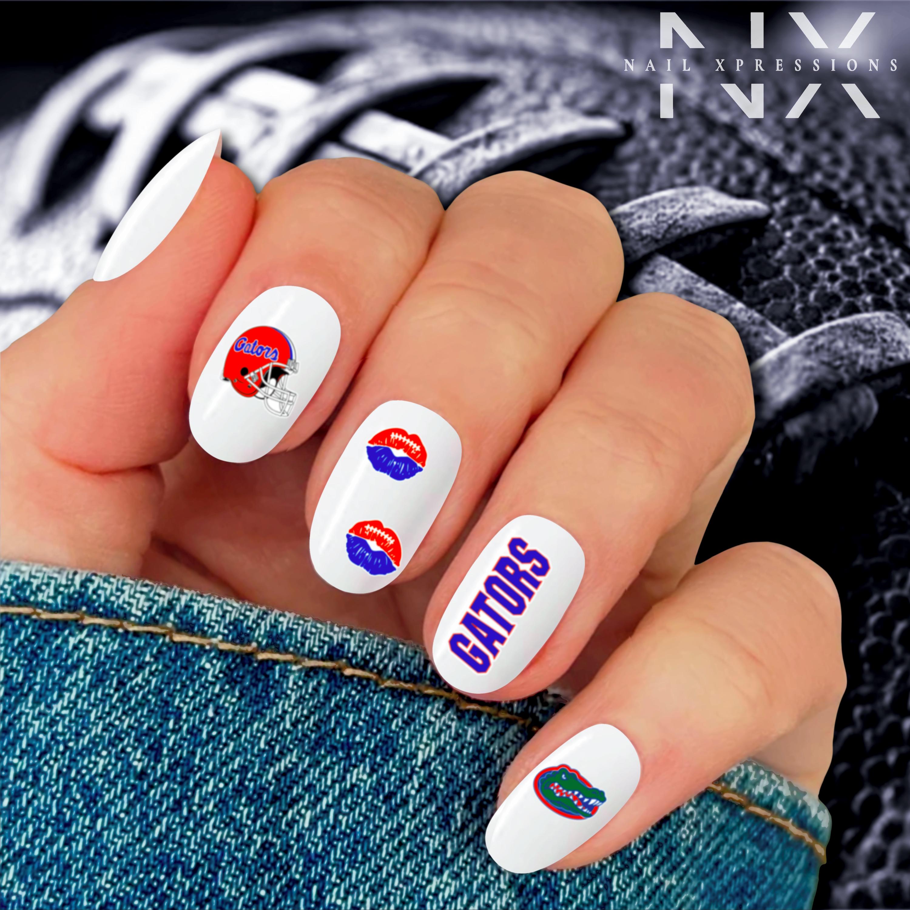 Gators Football Nail Art | Football Nail Stickers or Nail Water Decals