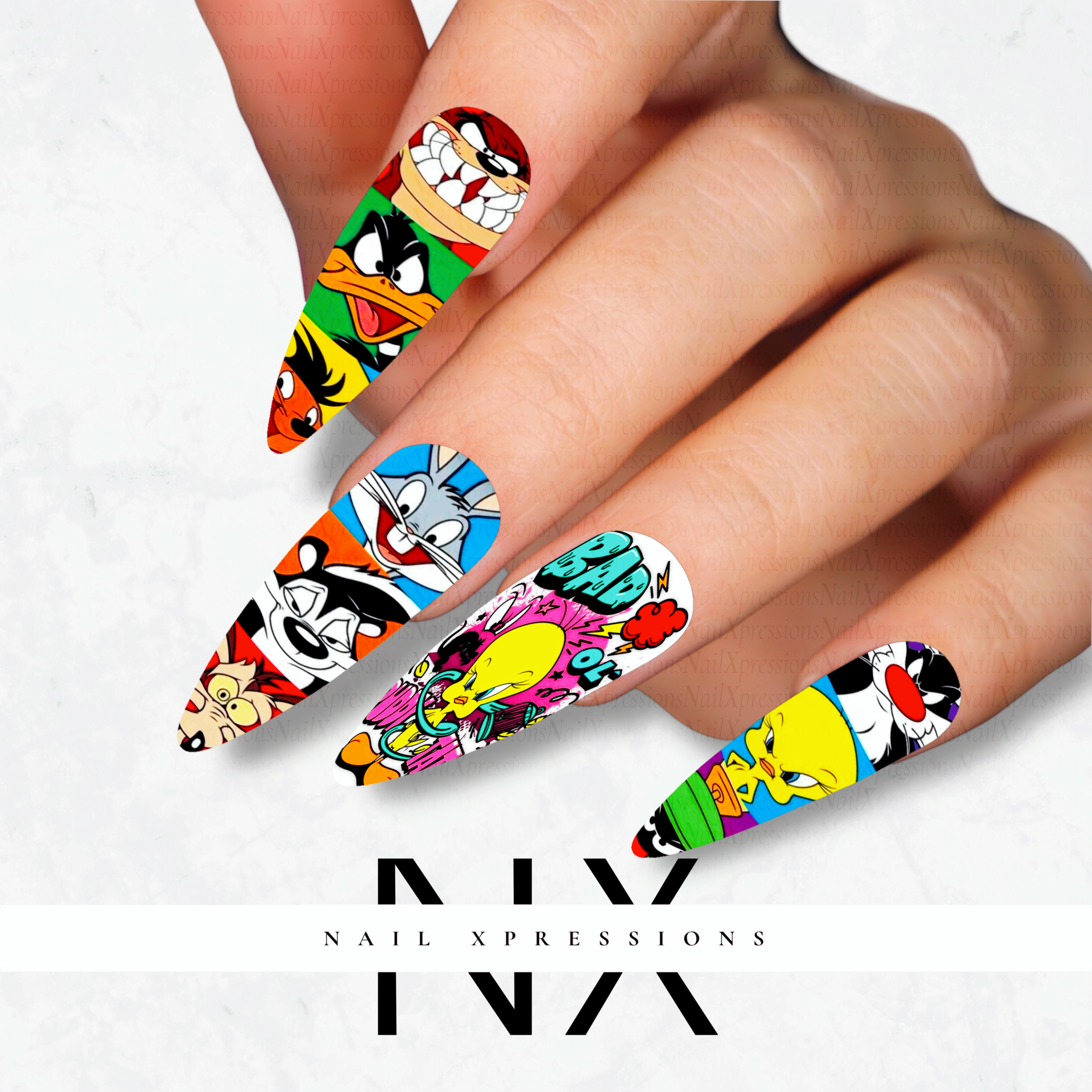 90's Cartoon Nail Decals |  Nail Art Water Transfer | Nail Wraps