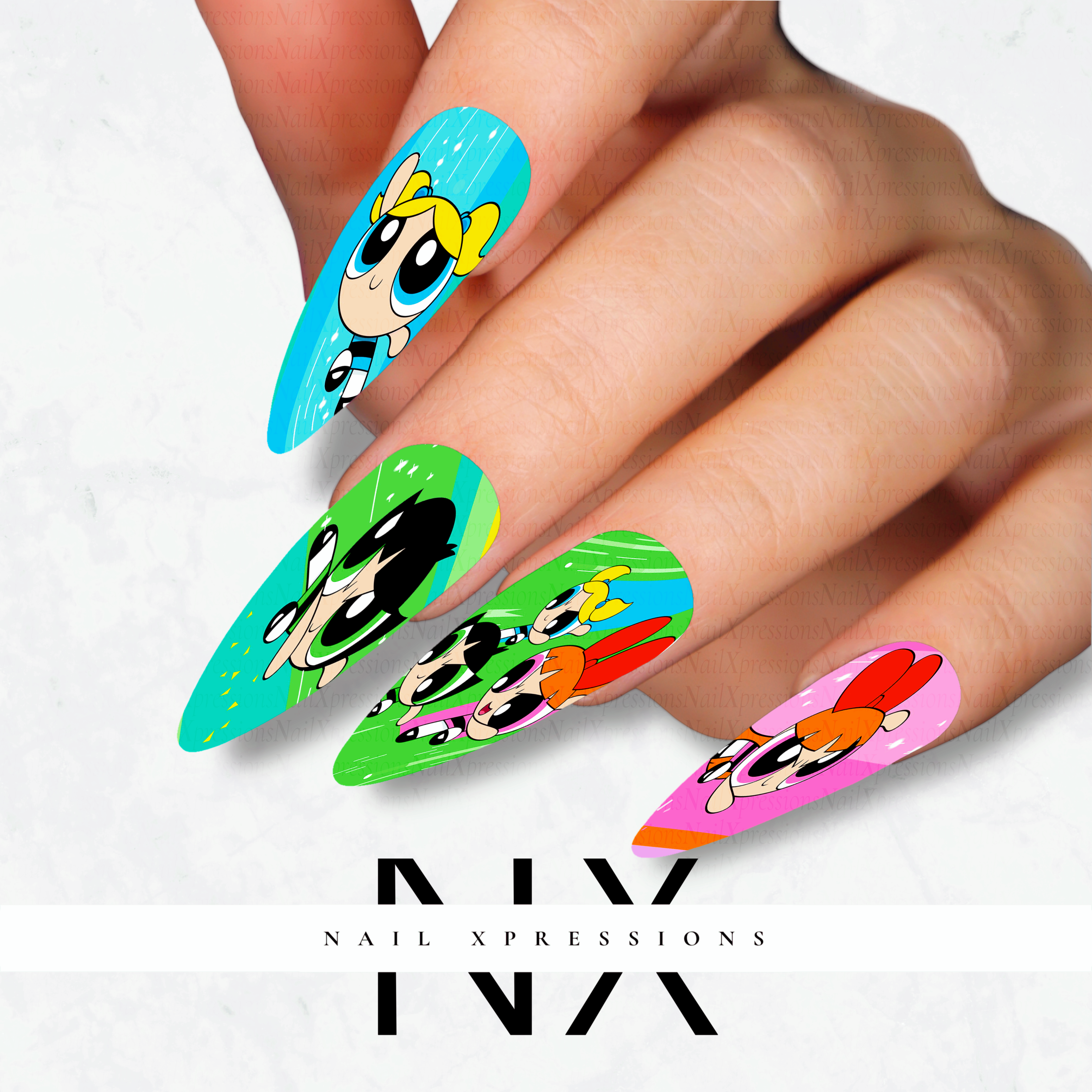 Cartoon Girls Nail Decals |  Nail Art Water Transfer | Nail Wraps