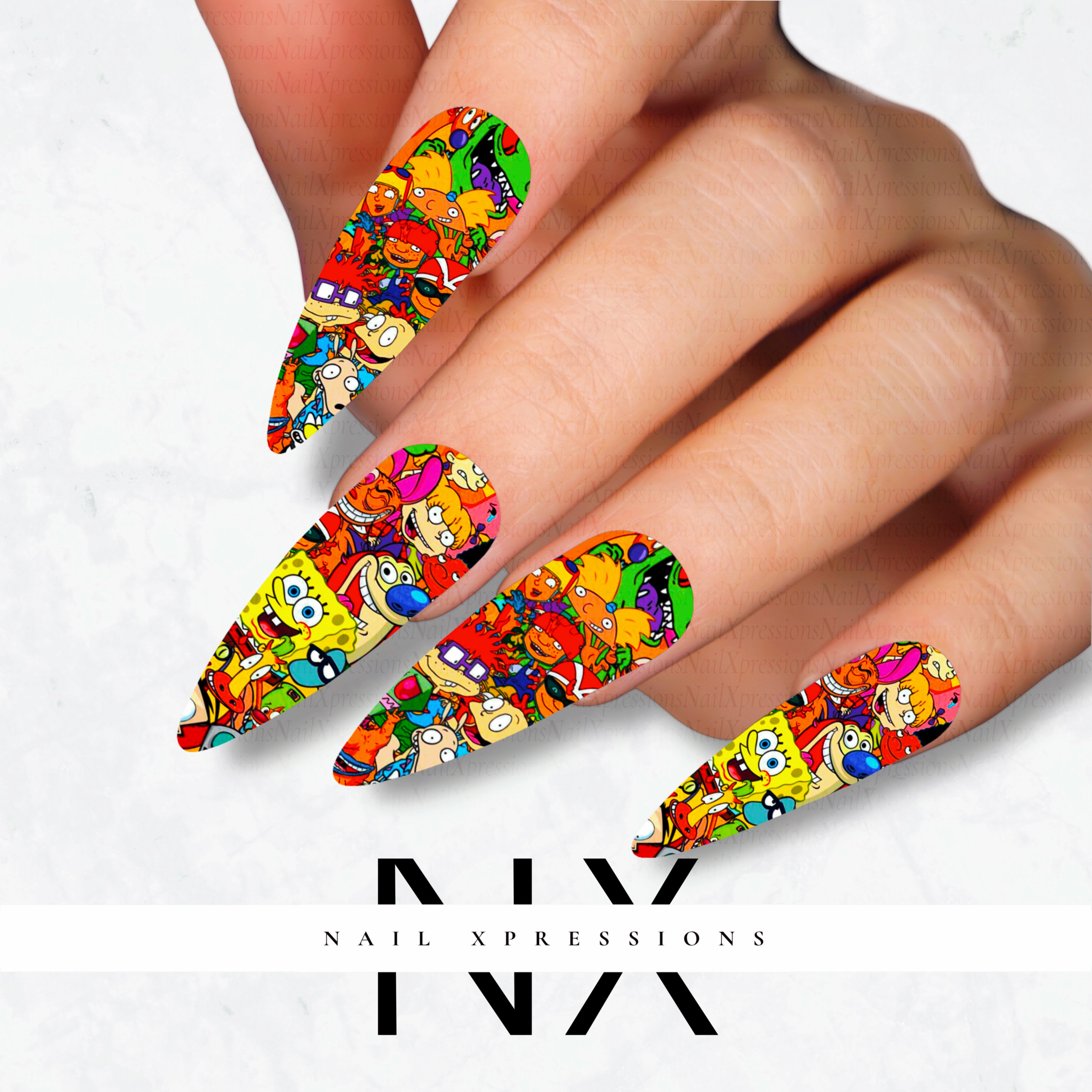 90's Favorite Nail Decals |  Nail Art Water Transfer | Nail Wraps