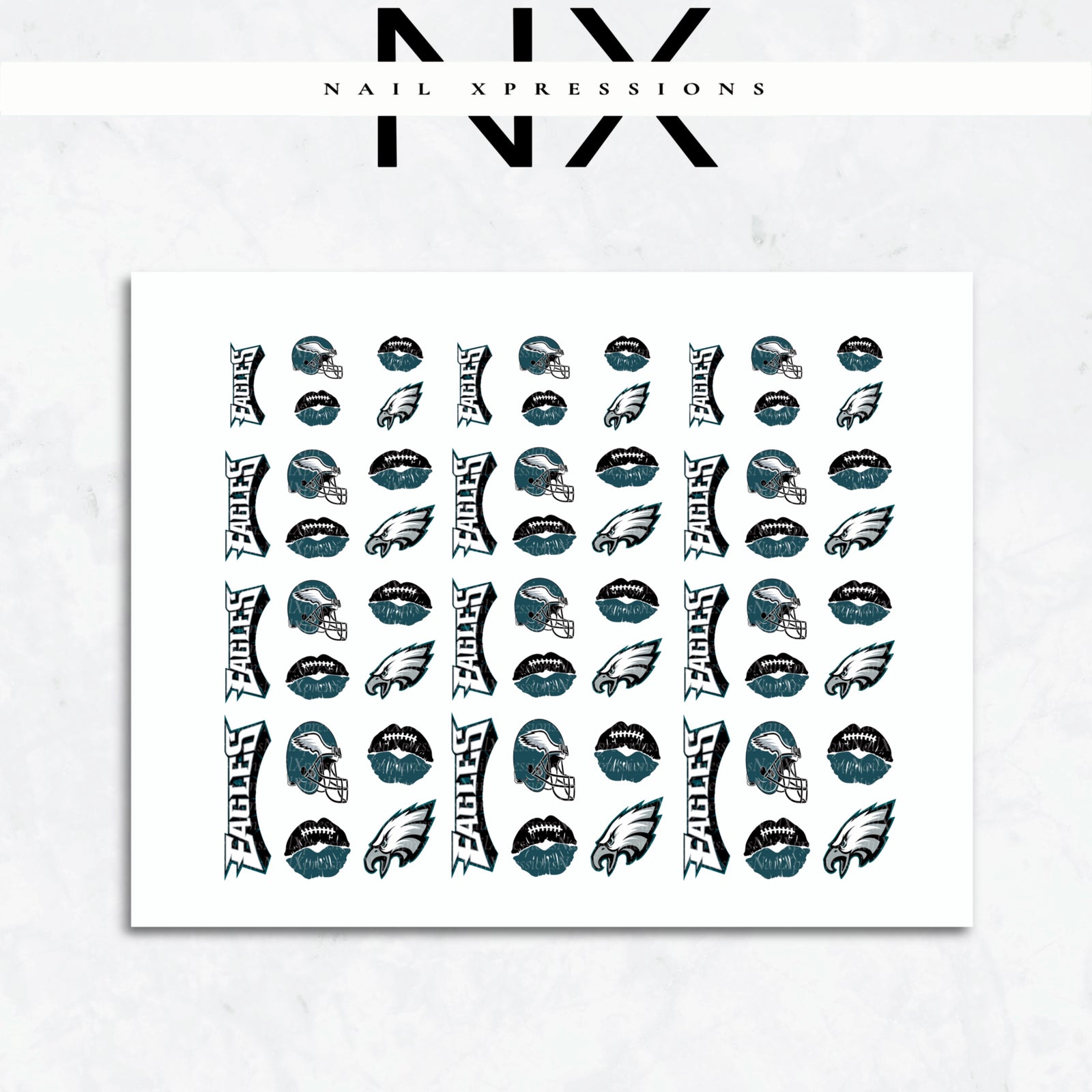 Football Nail Art Eagles | Football Nail Stickers or Nail Water Decals