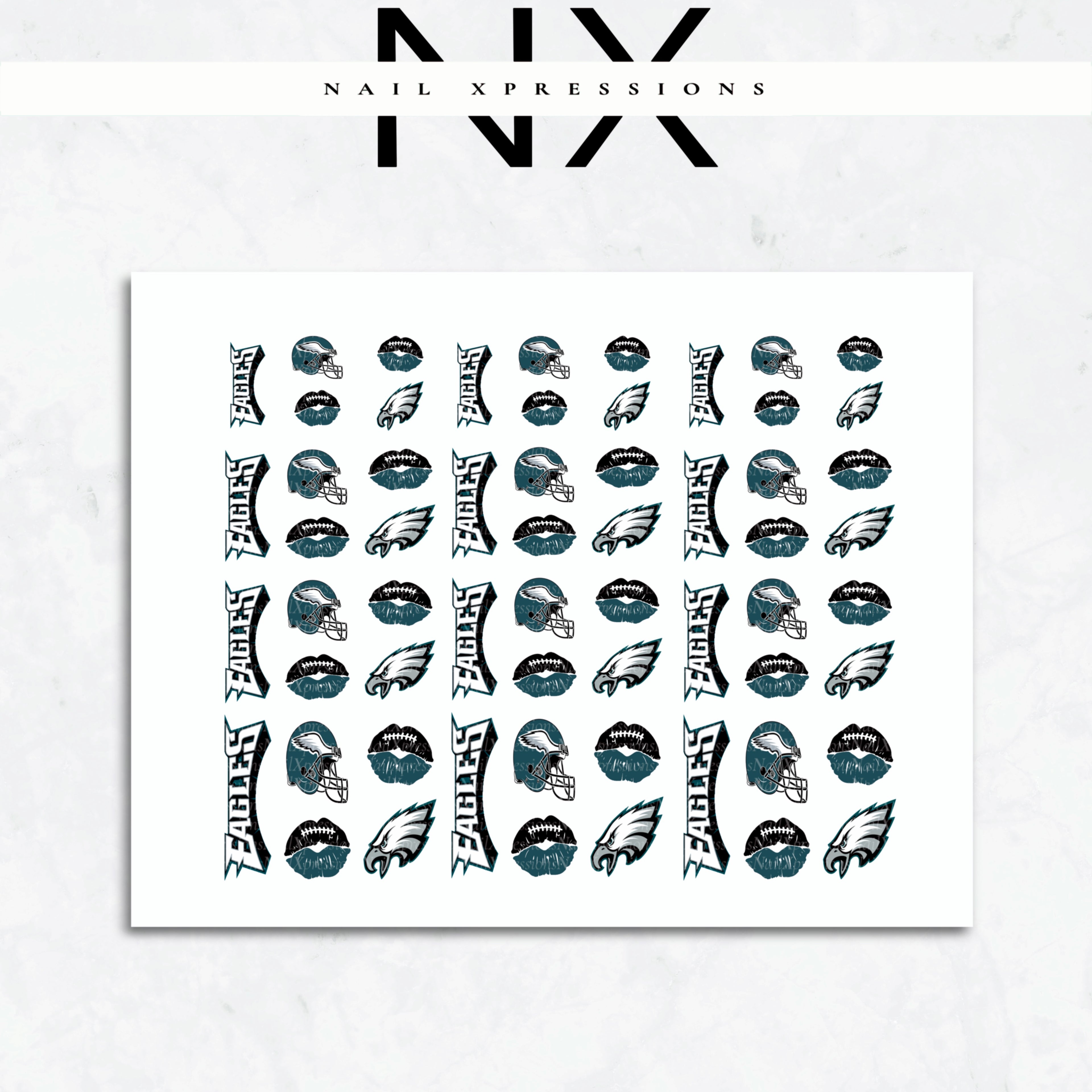 Game Day Eagles Nail Stickers