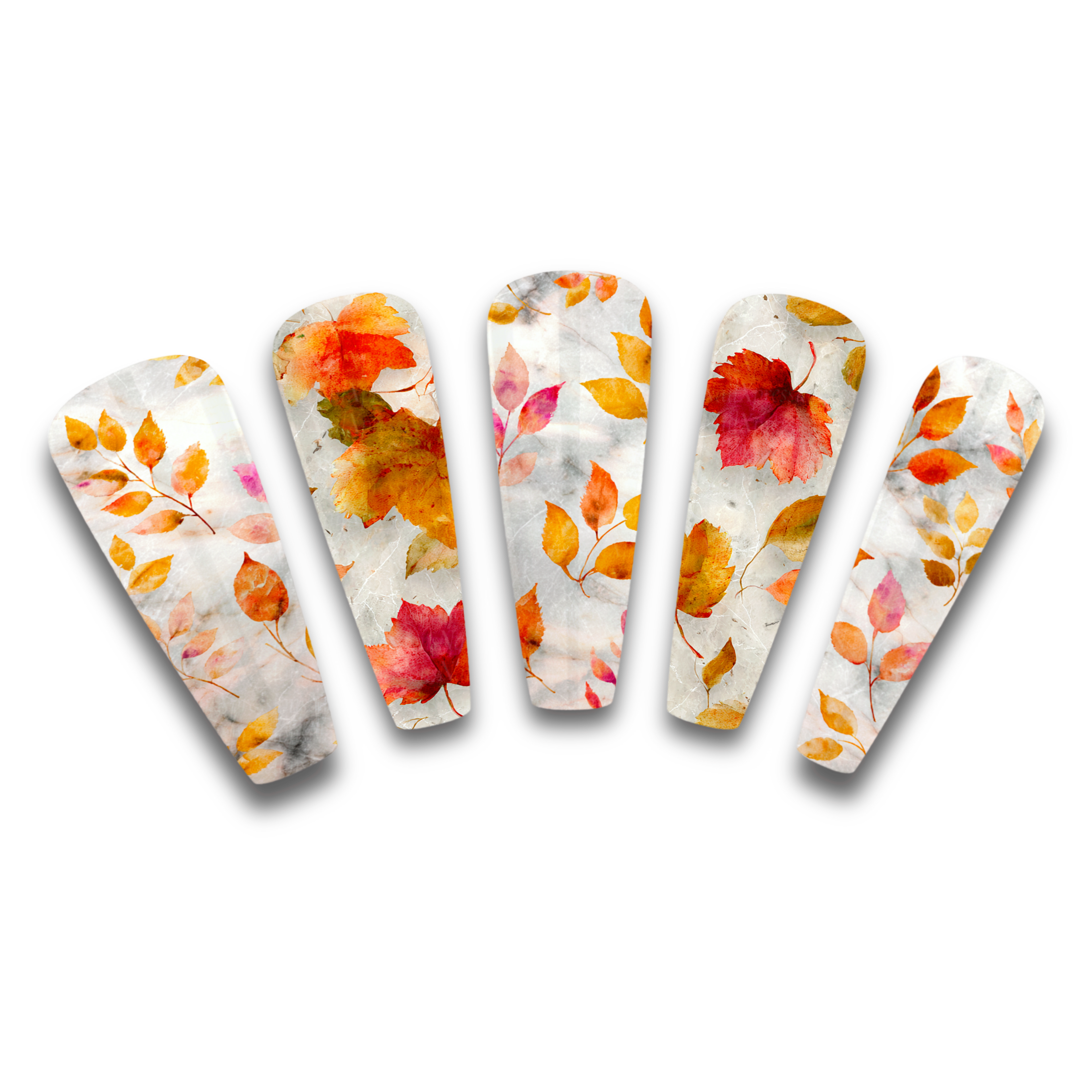Autumn Leave Marble Nail Decals