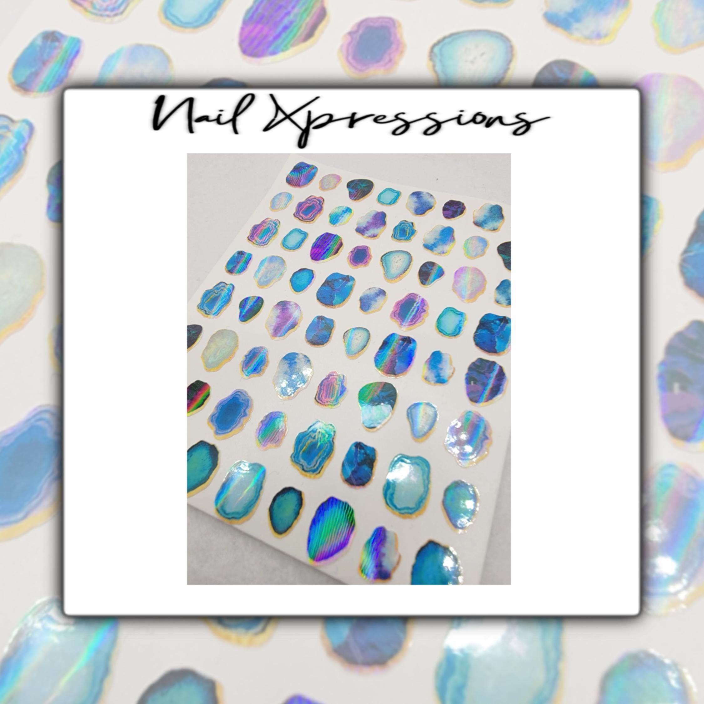 Holographic Geode Nail Stickers