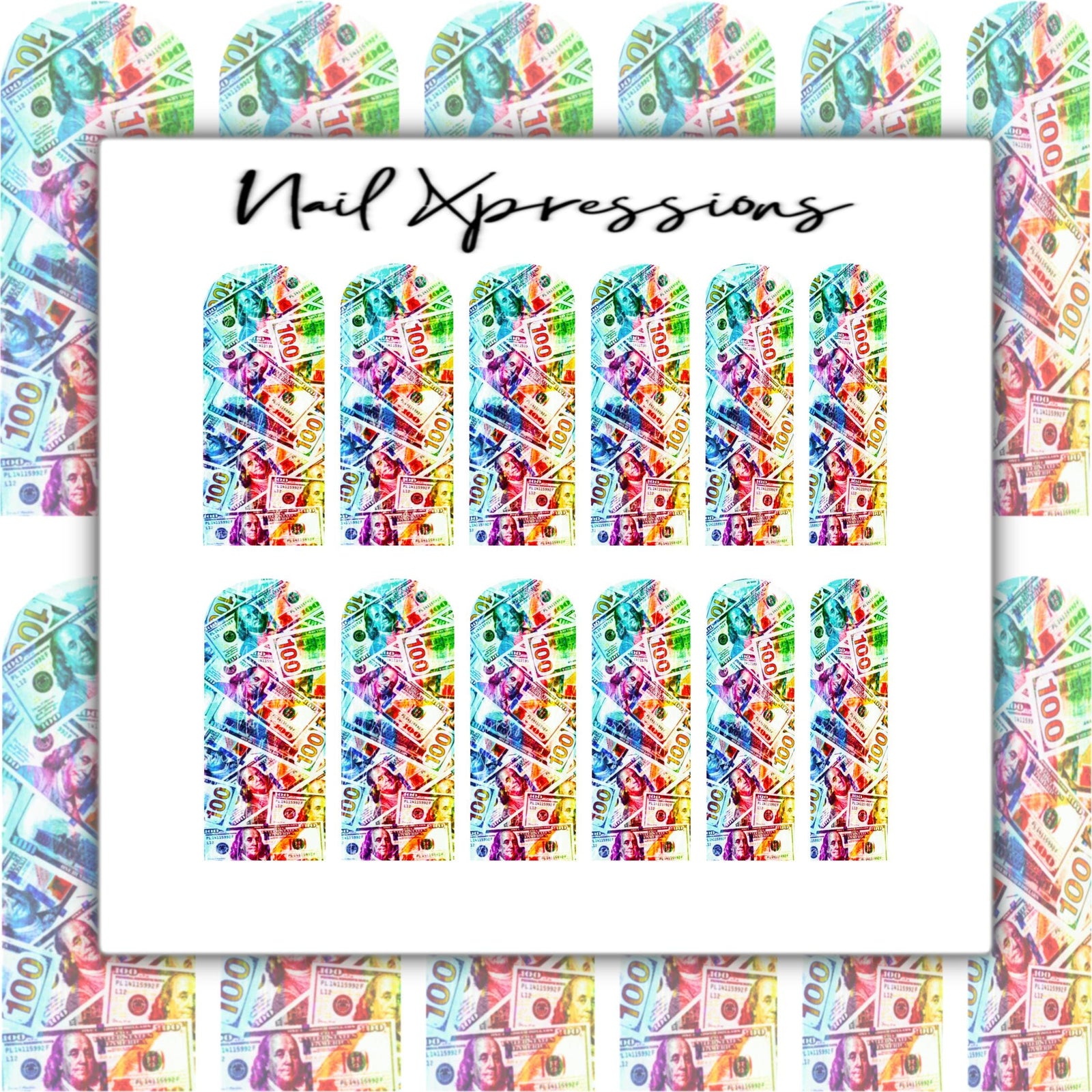 Money Nails Wrap Benjamins Nail Decals | Nail Art Water Transfer | Nail Wraps
