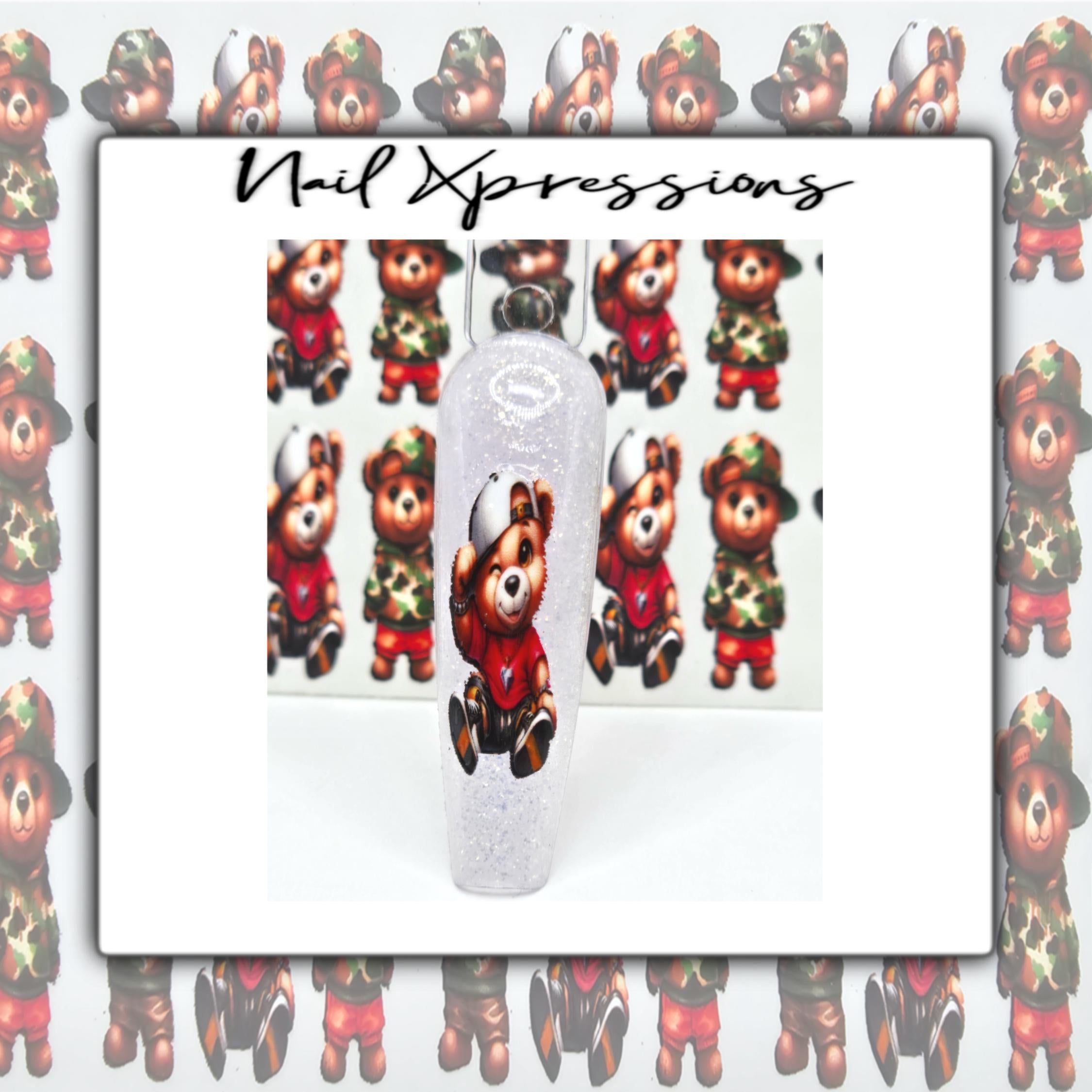 Cute Hip Hop Bears Nail Decals