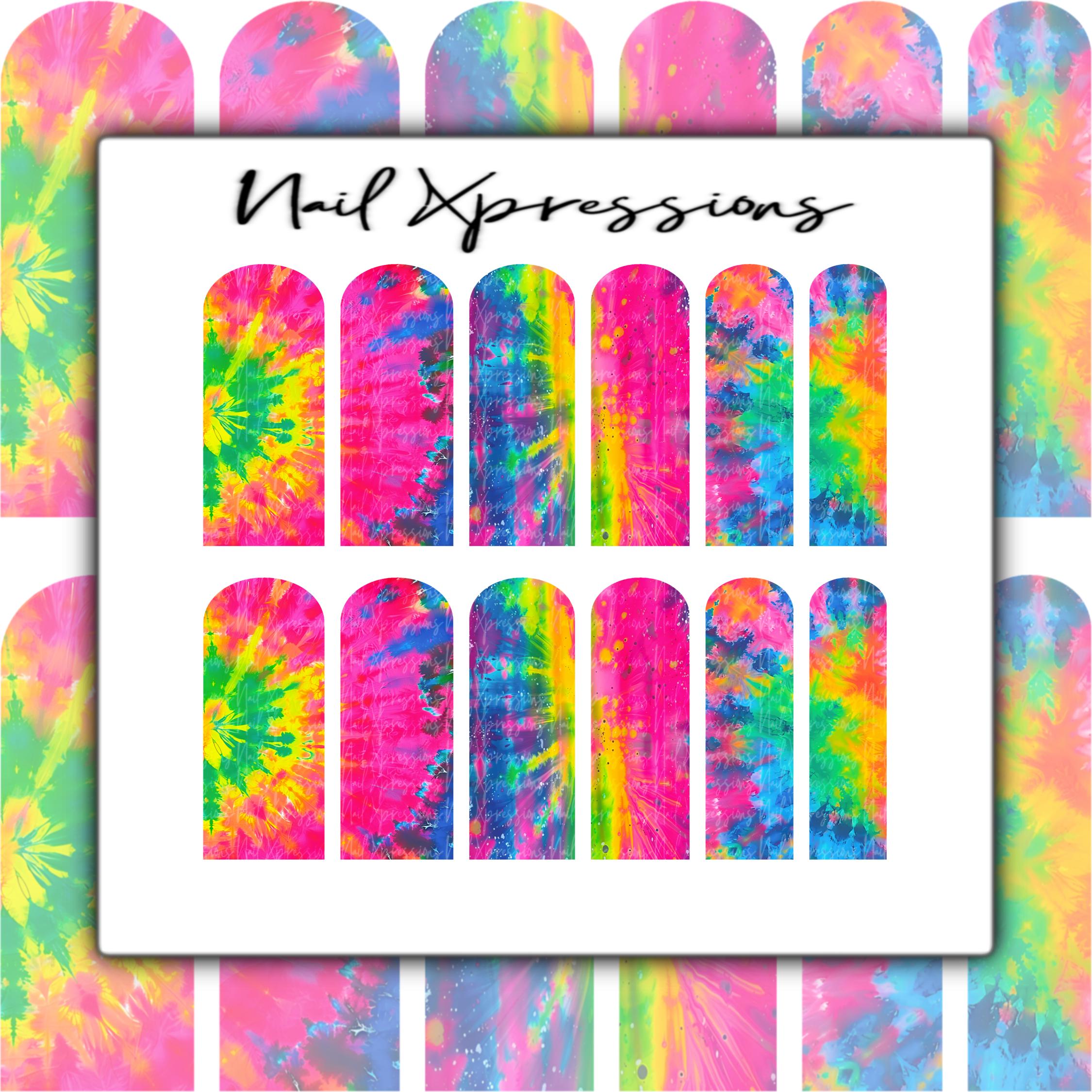Tye Dye Nail Wraps | Nail Art Wrap | Water Transfer Nail Wrap | Custom Nail Wraps