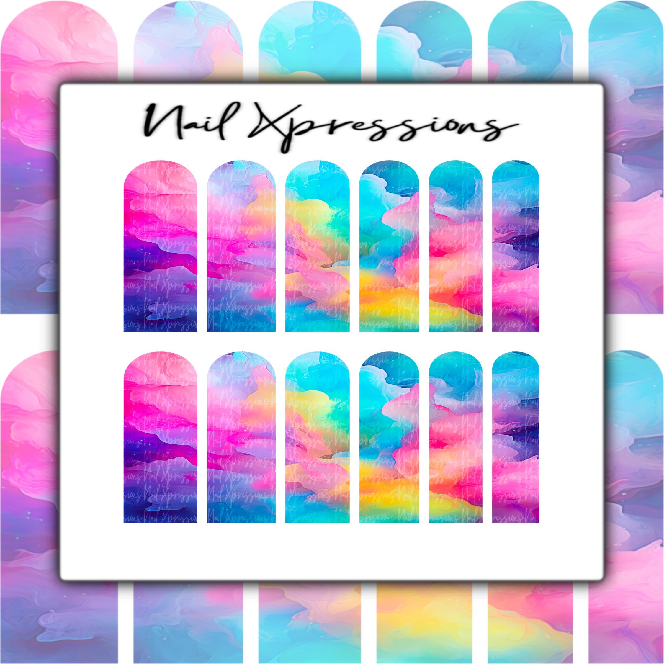 Watercolor Nail Wraps | Nail Art Wrap | Water Transfer Nail Wrap | Custom Nail Wraps