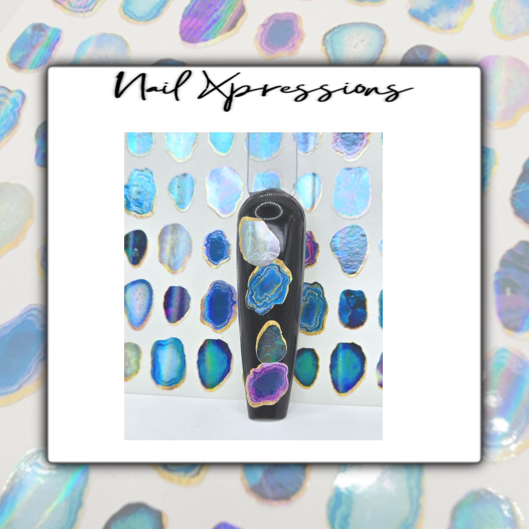 Holographic Geode Nail Art Stickers | Stone Nail Art | Natural Nail Art | Spring Nails | Nail Stickers | Nail Decals