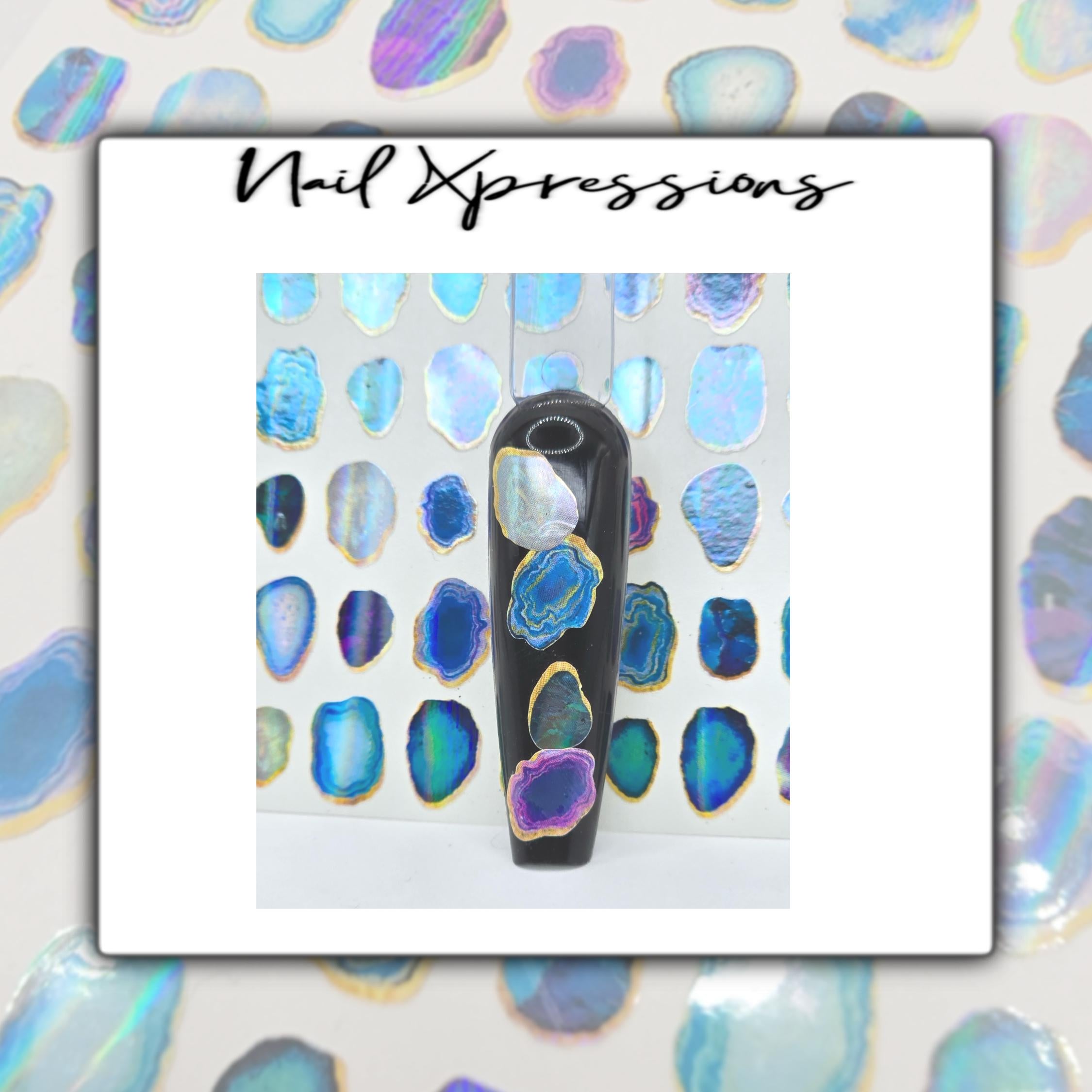 Holographic Geode Nail Stickers