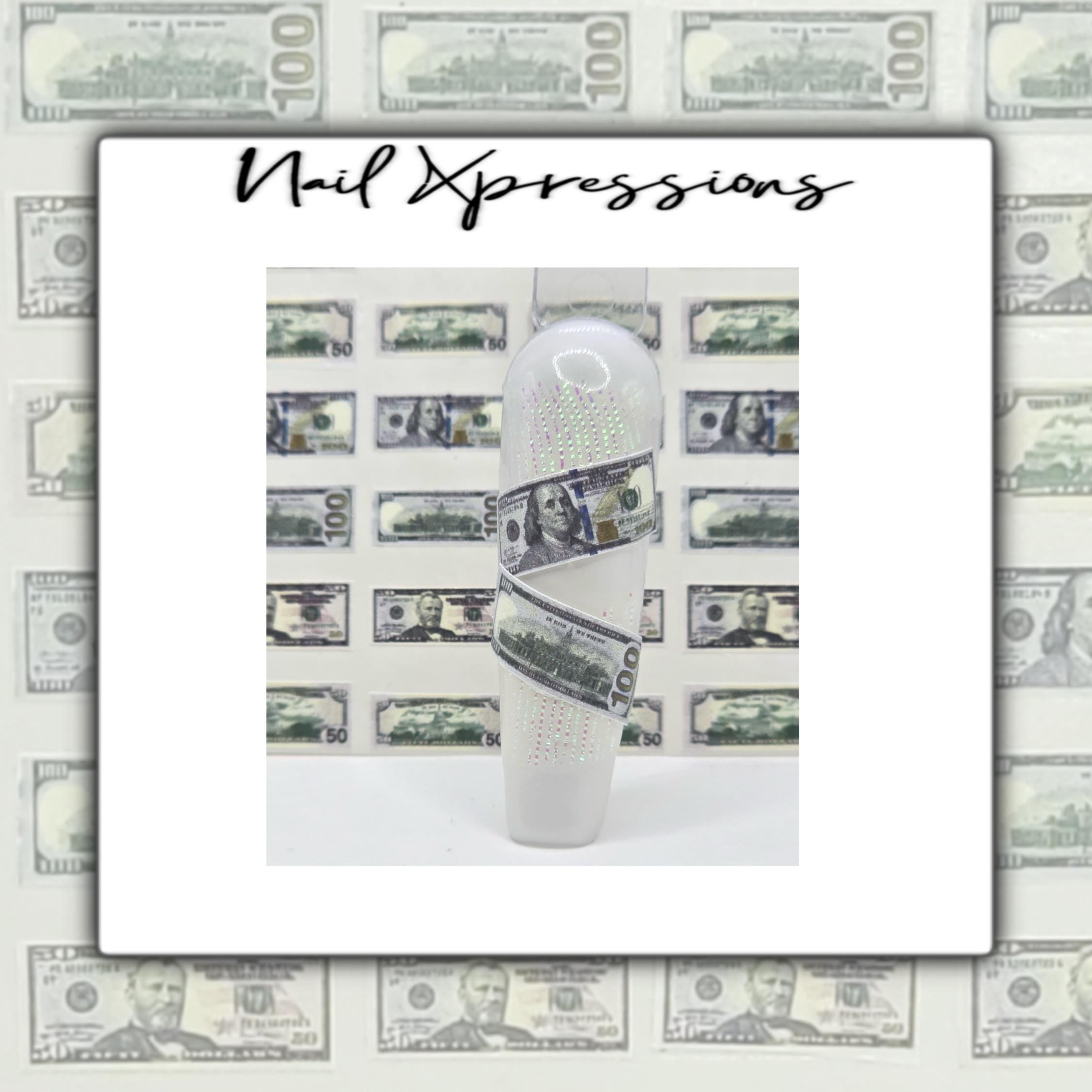 Mini Money Bills Nail Sticker | Money Nail Art | Money Nail Decals | Full Money Nail Art | 100 Dollar Bill decal | Nail Sticker