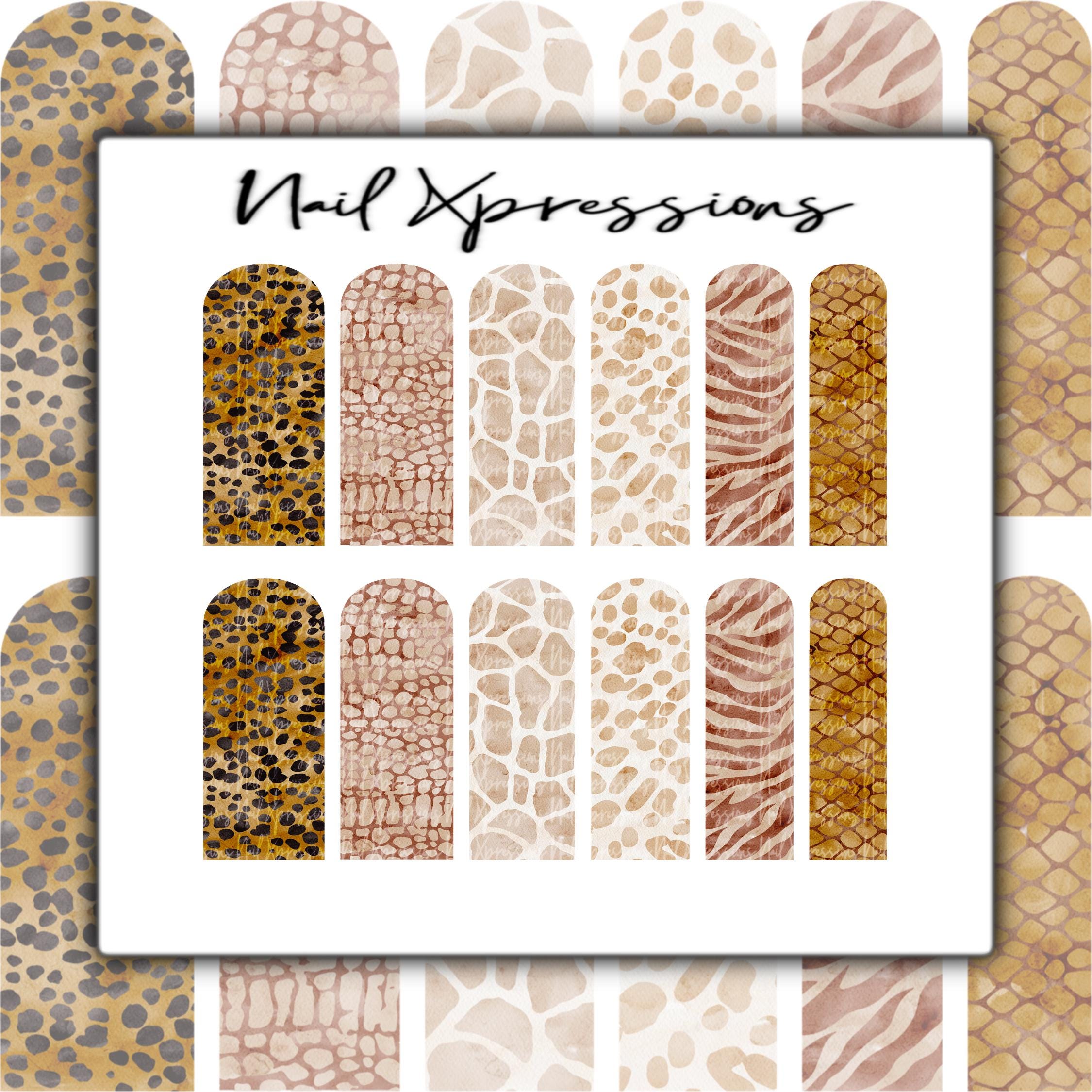 Safari Animal Prints Mix Nail Wraps | Nail Art | Water Transfer Nail Wrap | Custom Nail Wraps