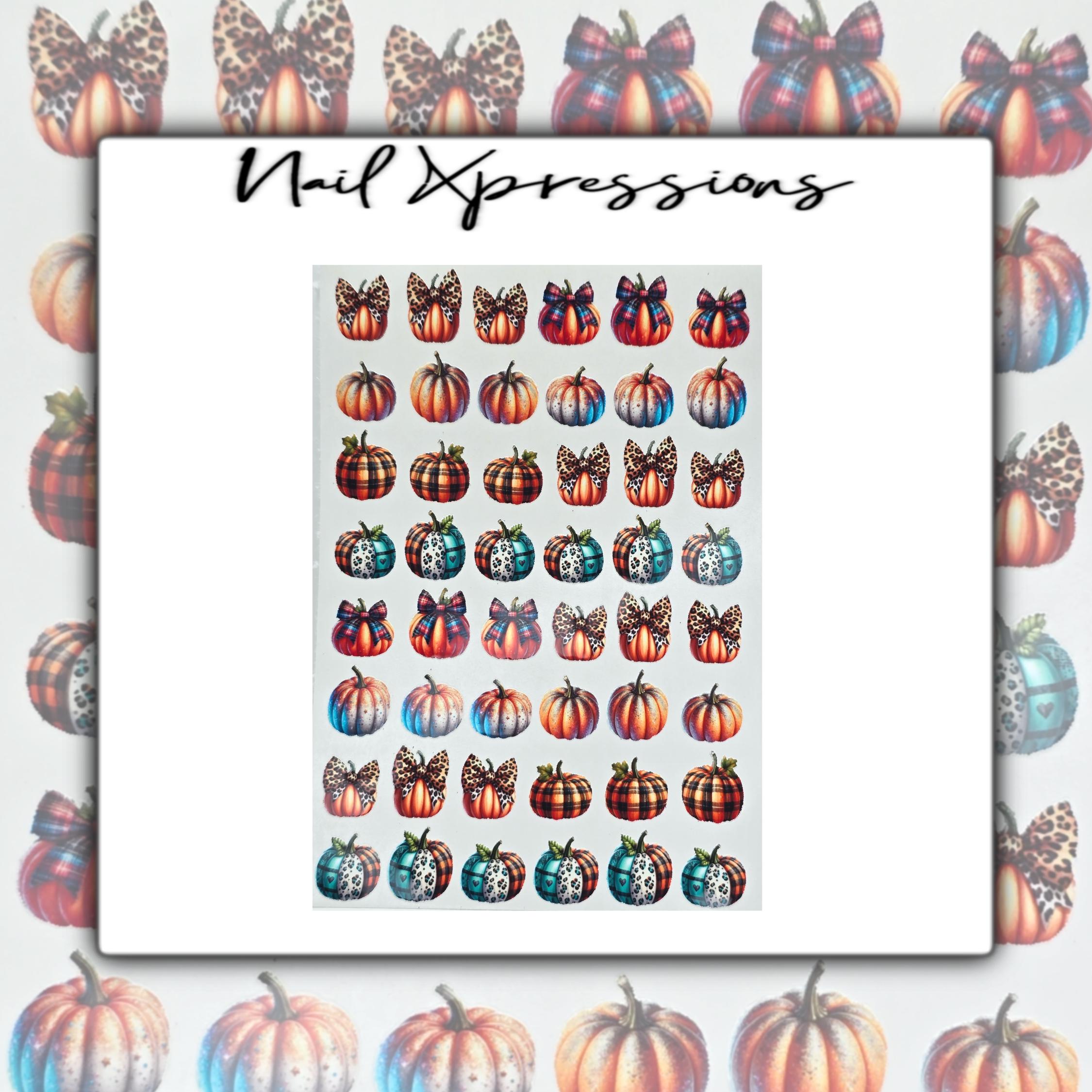 Fall Pumpkins Nail Art Stickers