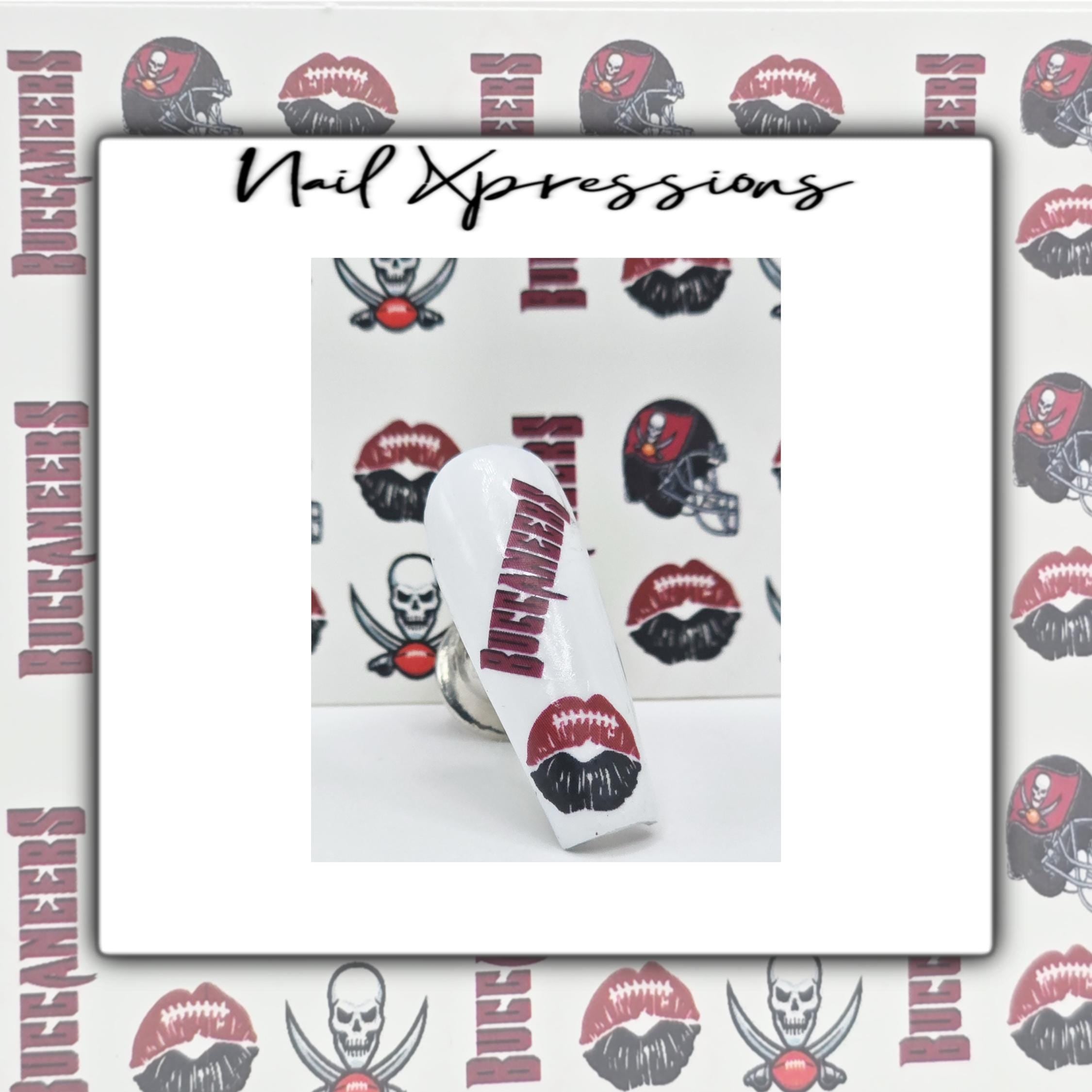 Bucs Football Fan Water Decals | Football Nail Decals | Sport Nail Art | Nail Art | Nails | Nail Decals