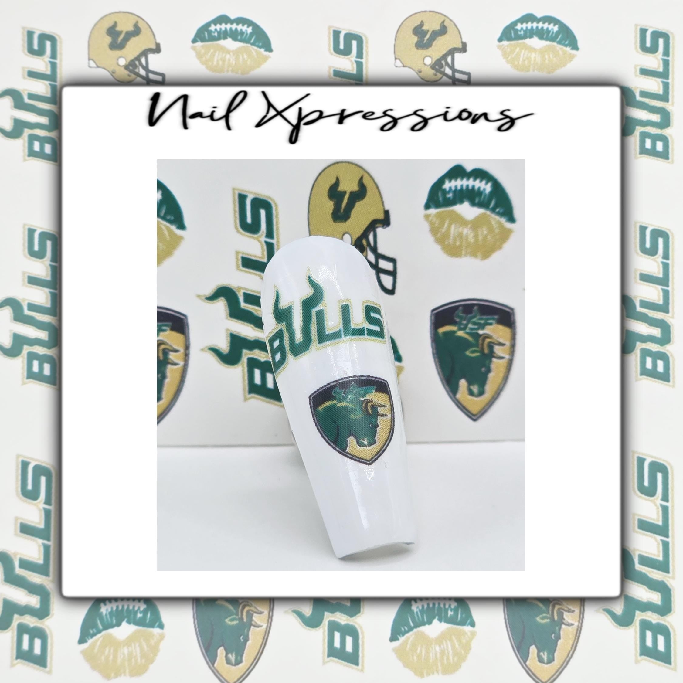 Bulls Football Fan Water Decals | Football Nail Decals | Sport Nail Art | Nail Art | Nails | Nail Decals