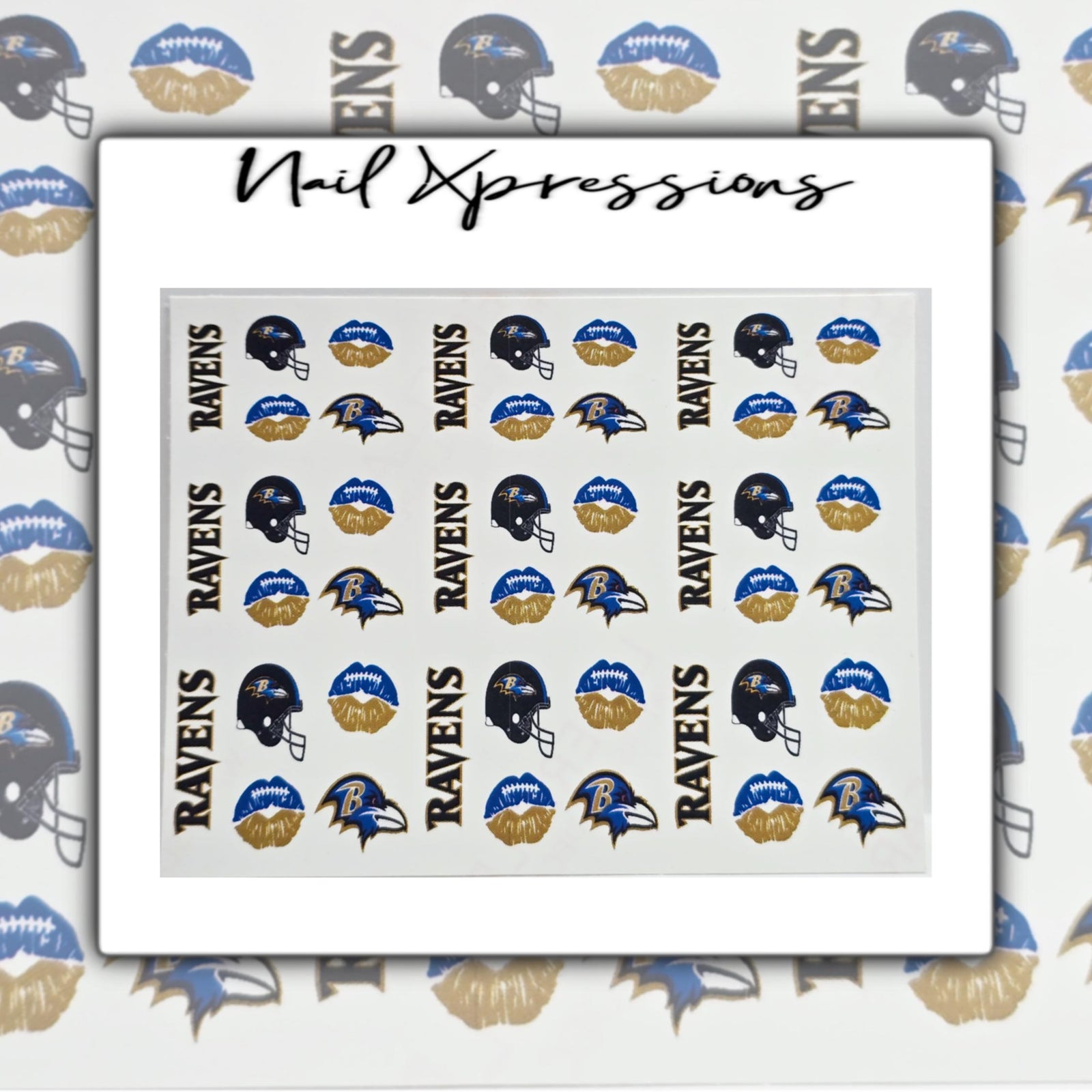 Ravens Football Fan Water Decals | Football Nail Decals | Sport Nail Art | Nail Art | Nails | Nail Decals