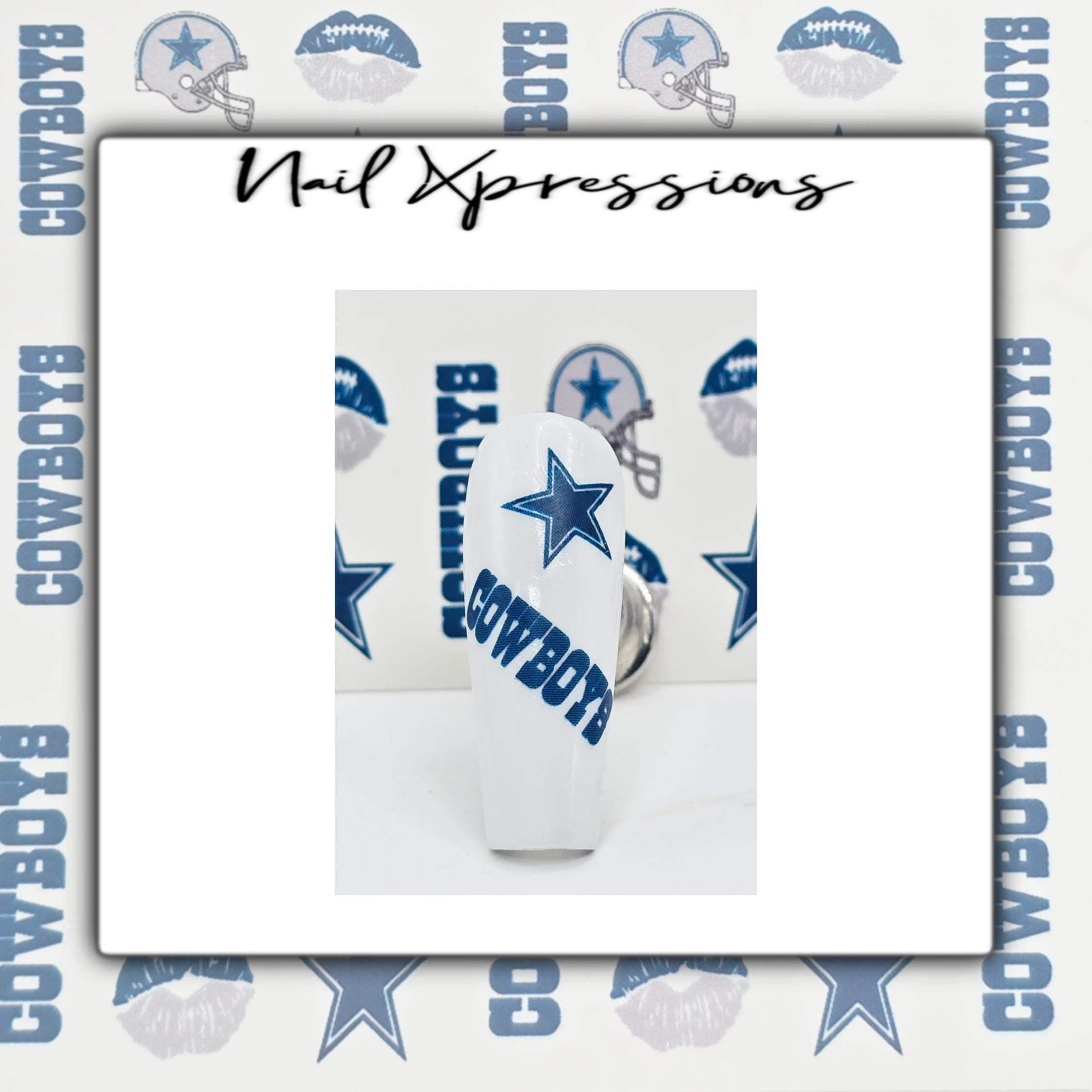 Cowboys Football Fan Water Decals | Football Nail Decals | Sport Nail Art | Nail Art | Nails | Nail Decals