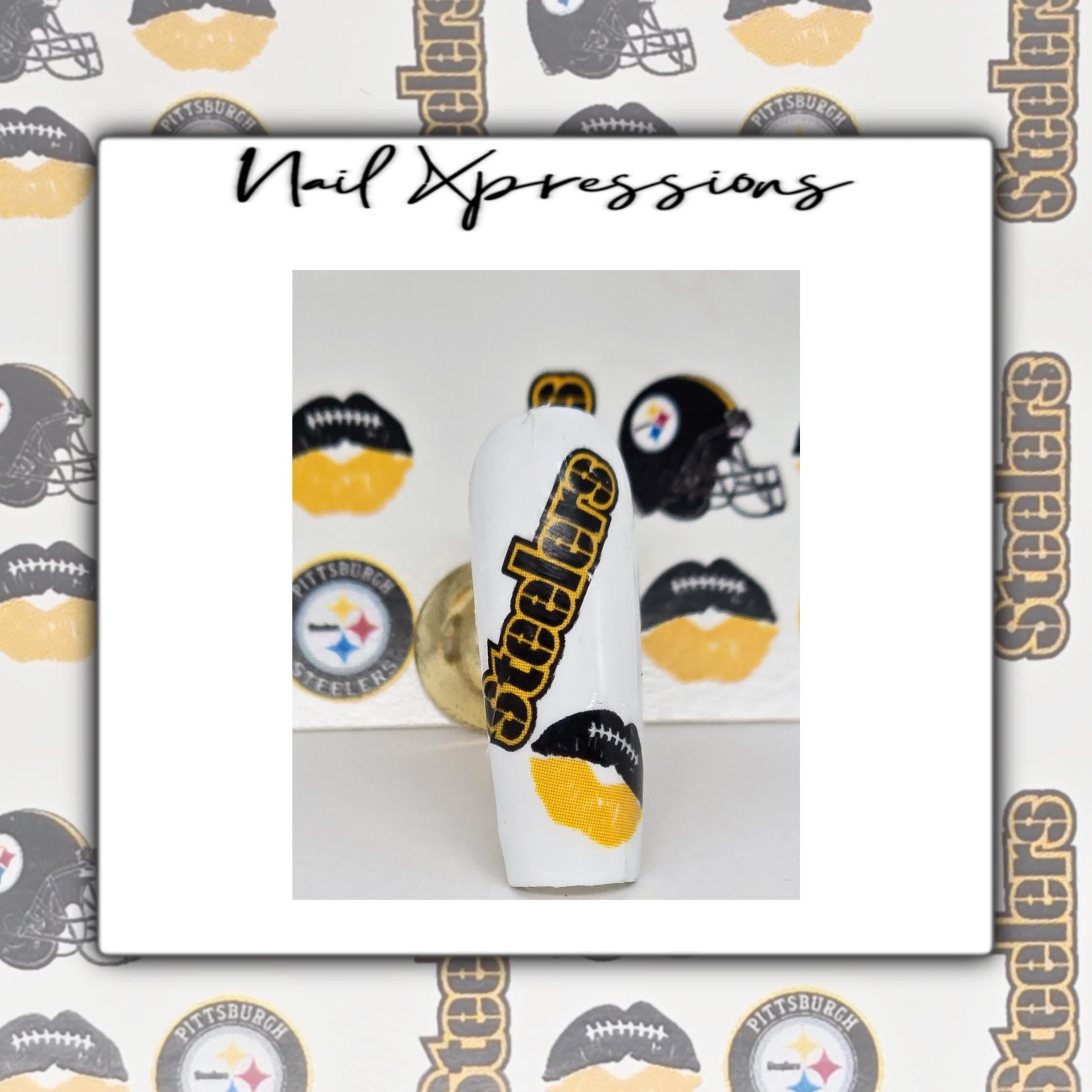Steelers Football Fan Water Decals | Football Nail Decals | Sport Nail Art | Nail Art | Nails | Nail Decals