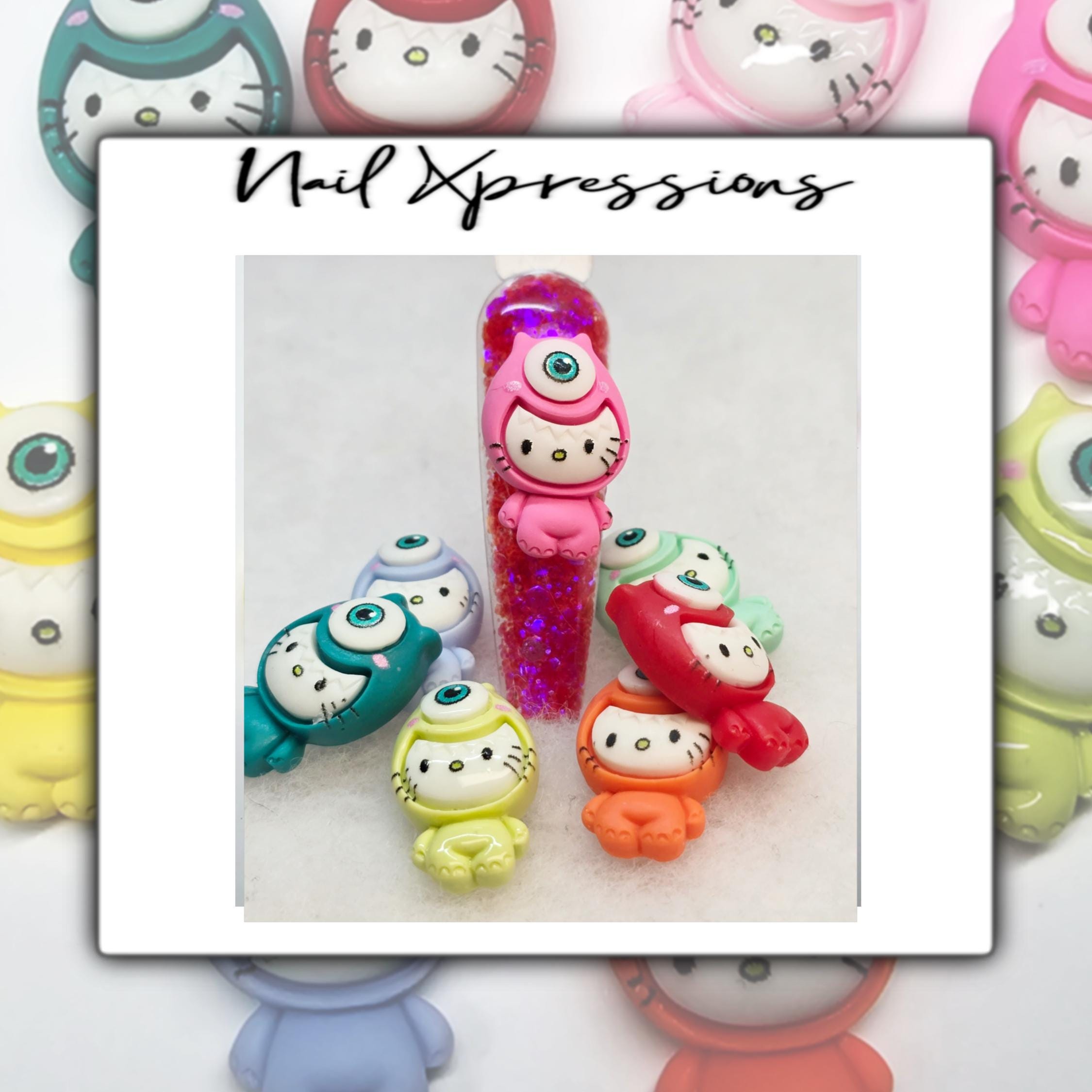 Hello Kitty Monster Kawaii Nail Charms
