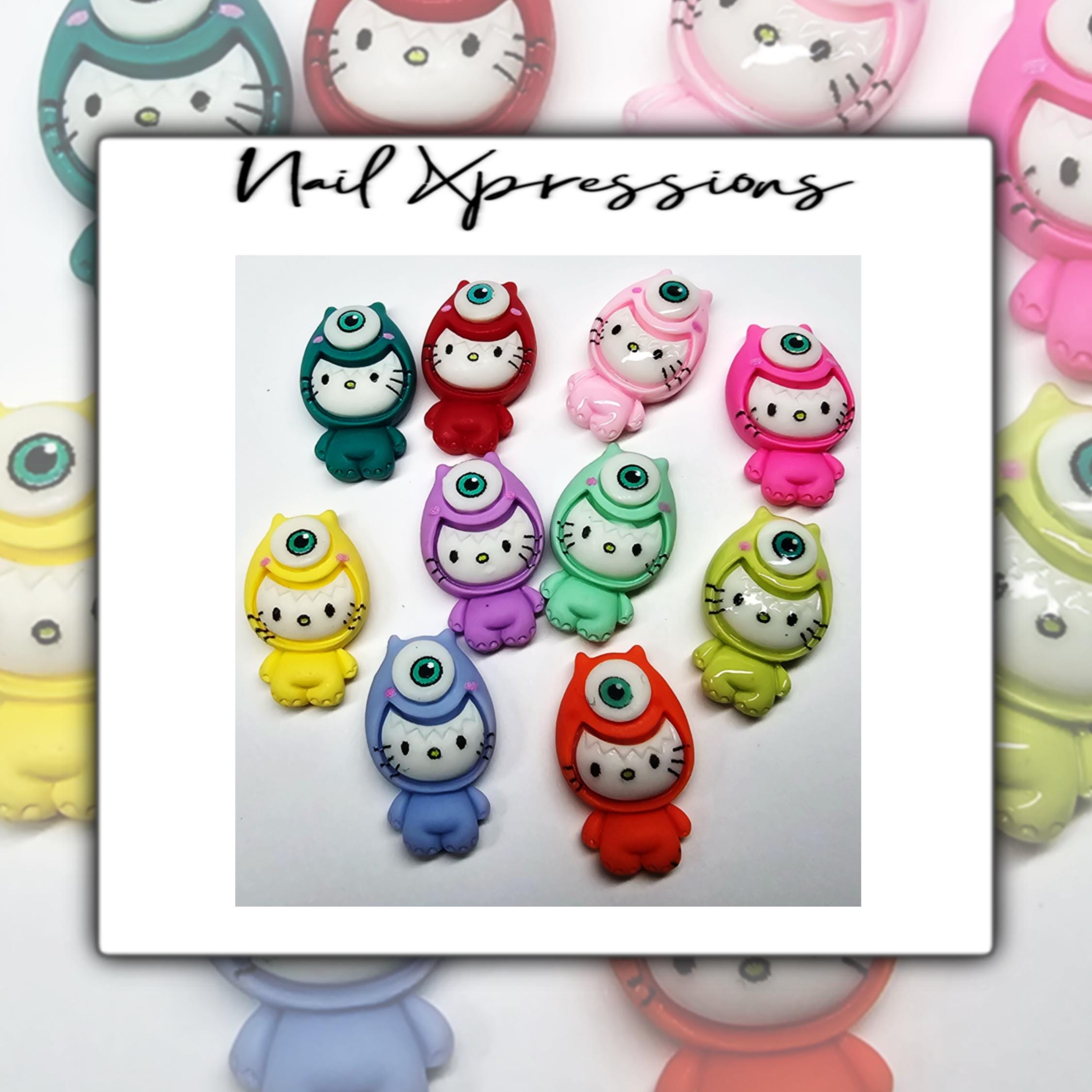 Hello Kitty Monster Kawaii Nail Charms