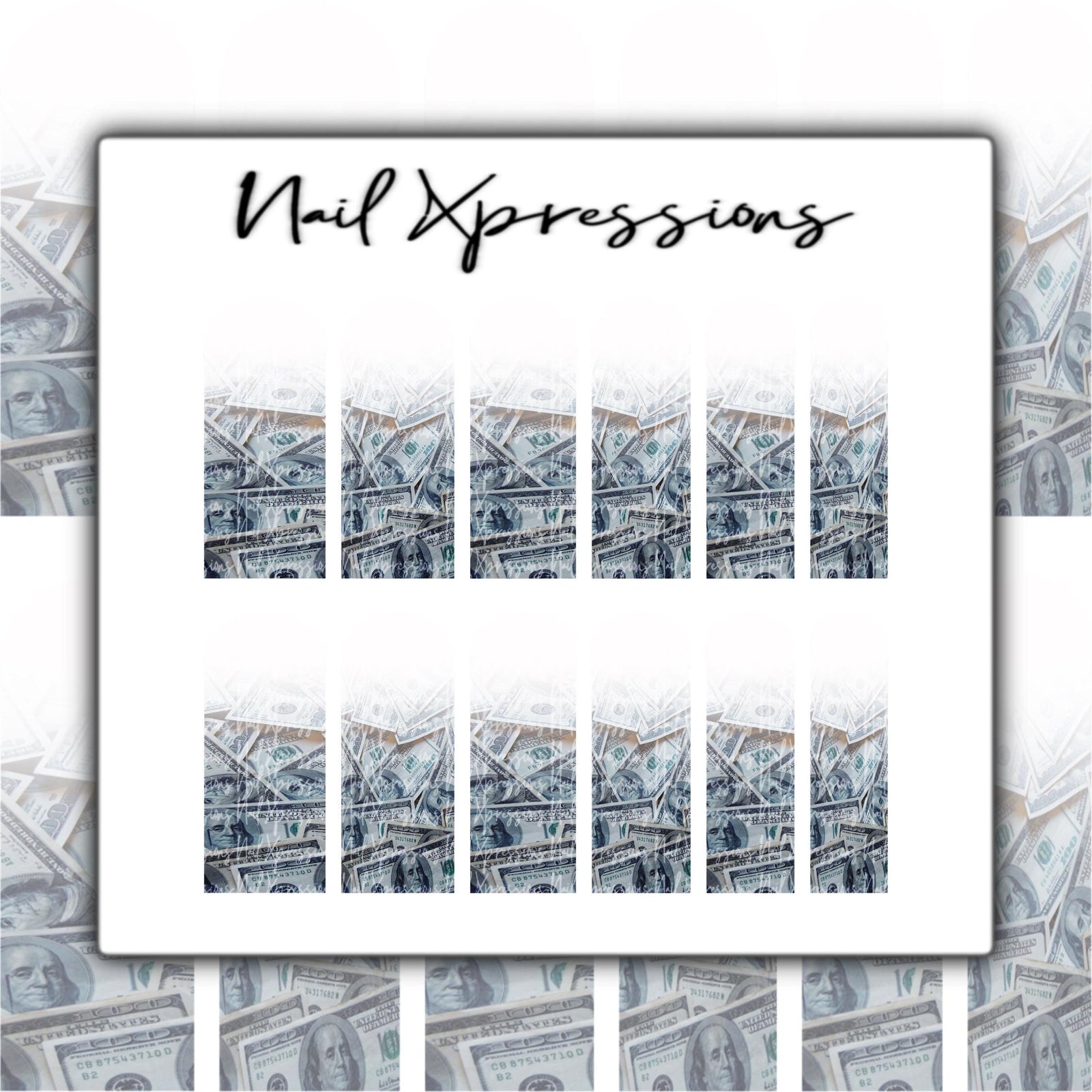 Ombré Benjamin Bill Money Nail Wraps