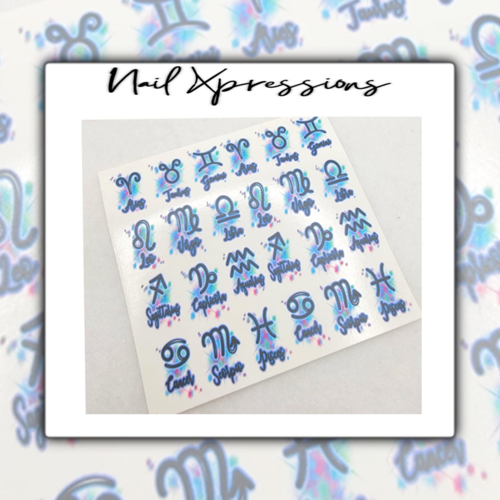Airbrushed Horoscope Water Nail Decal