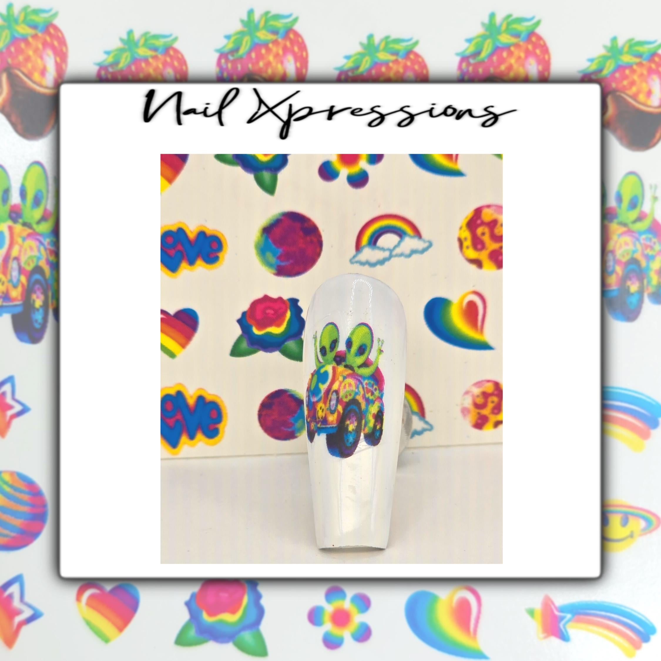 90s vibe Cartoon Lisa Frank Decals