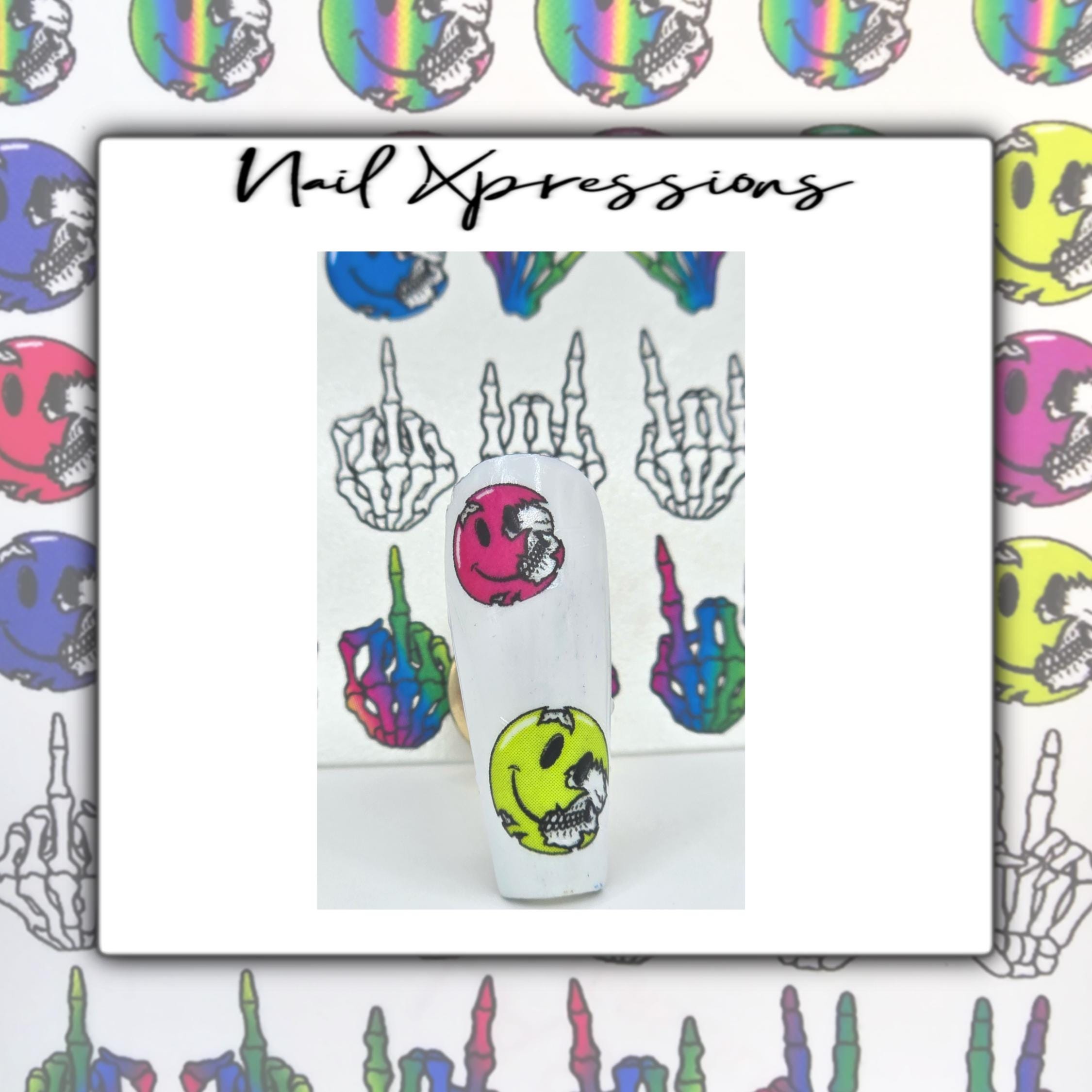 Skeleton Emoji Nail Decals