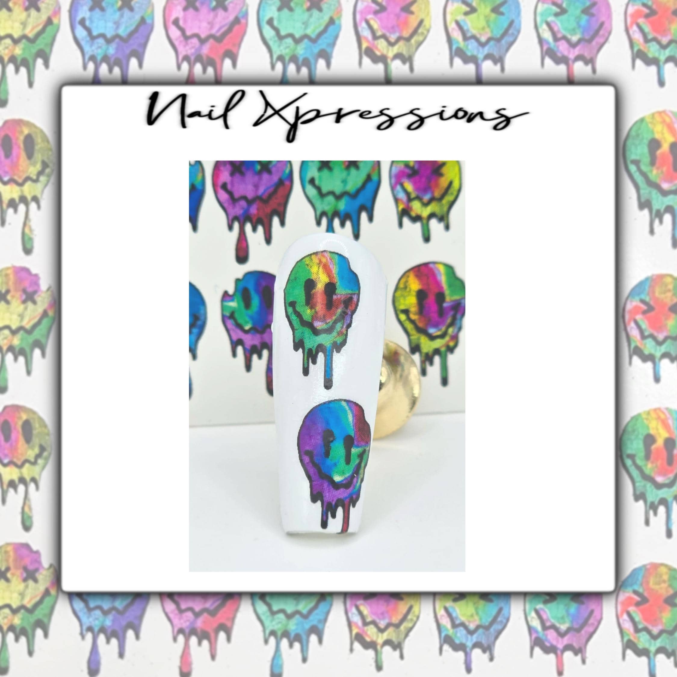 Drip Happy Face Nail Decals