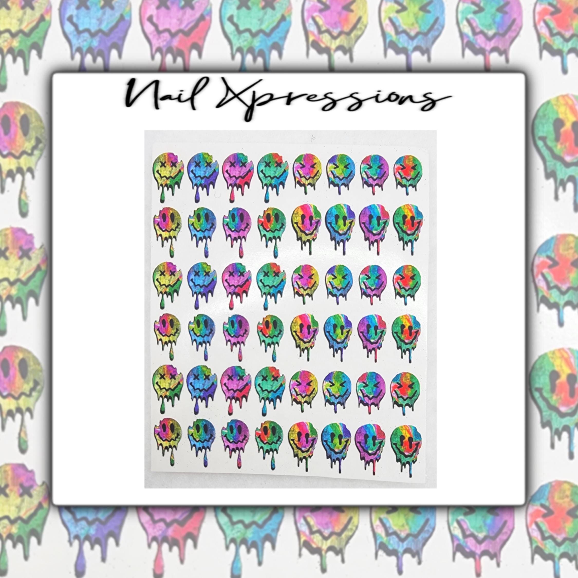Drip Happy Face Nail Decals