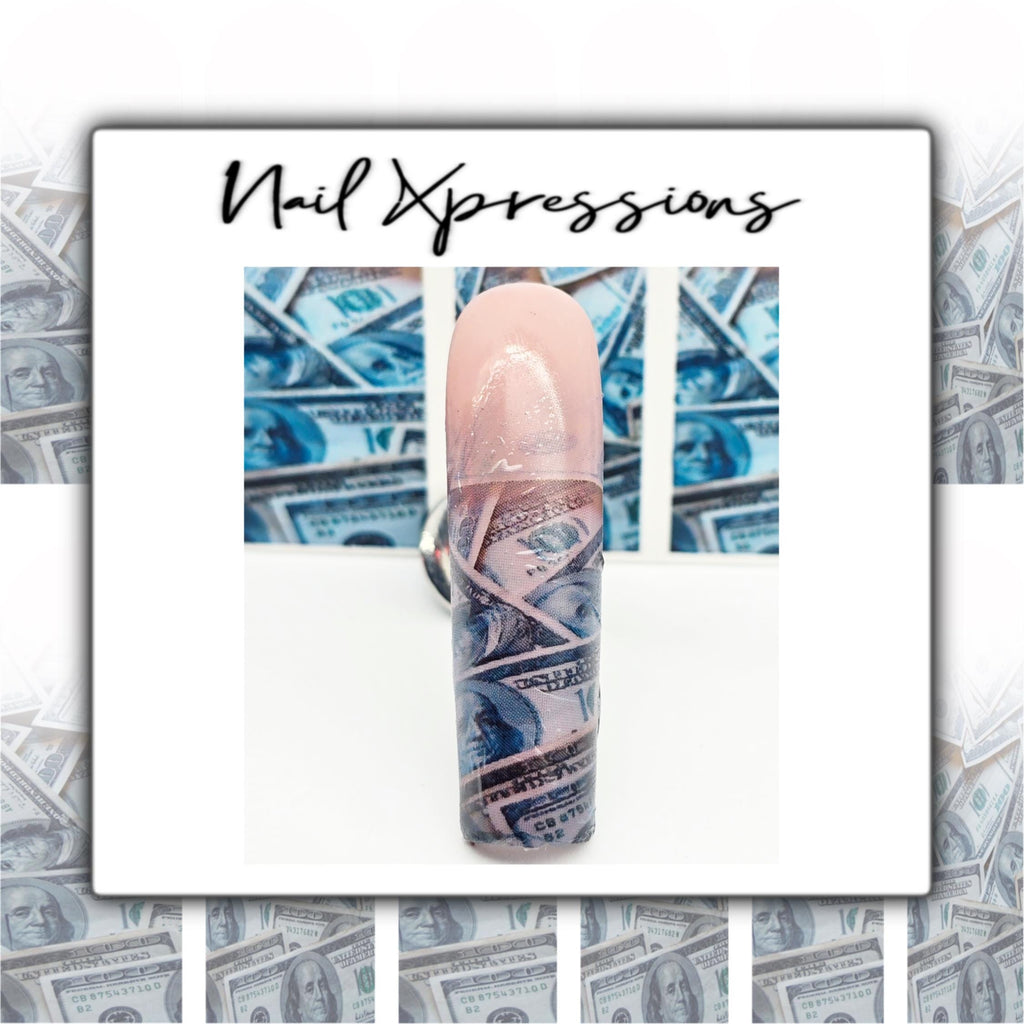 Ombré Benjamin Bill Nail Decals | Nail Art Water Transfer | Nail Wraps