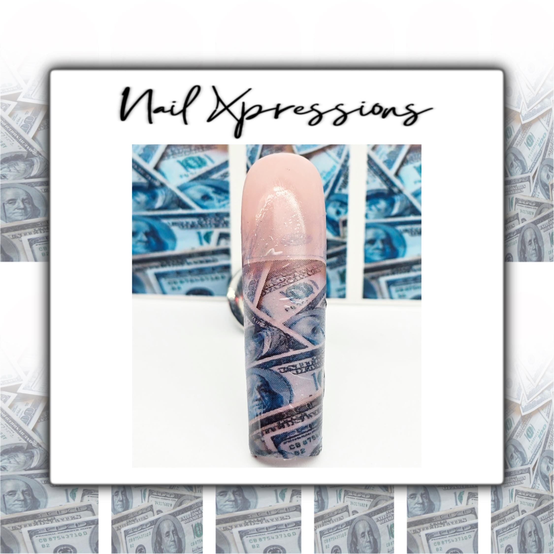 Ombré Benjamin Bill Nail Decals | Nail Art Water Transfer | Nail Wraps