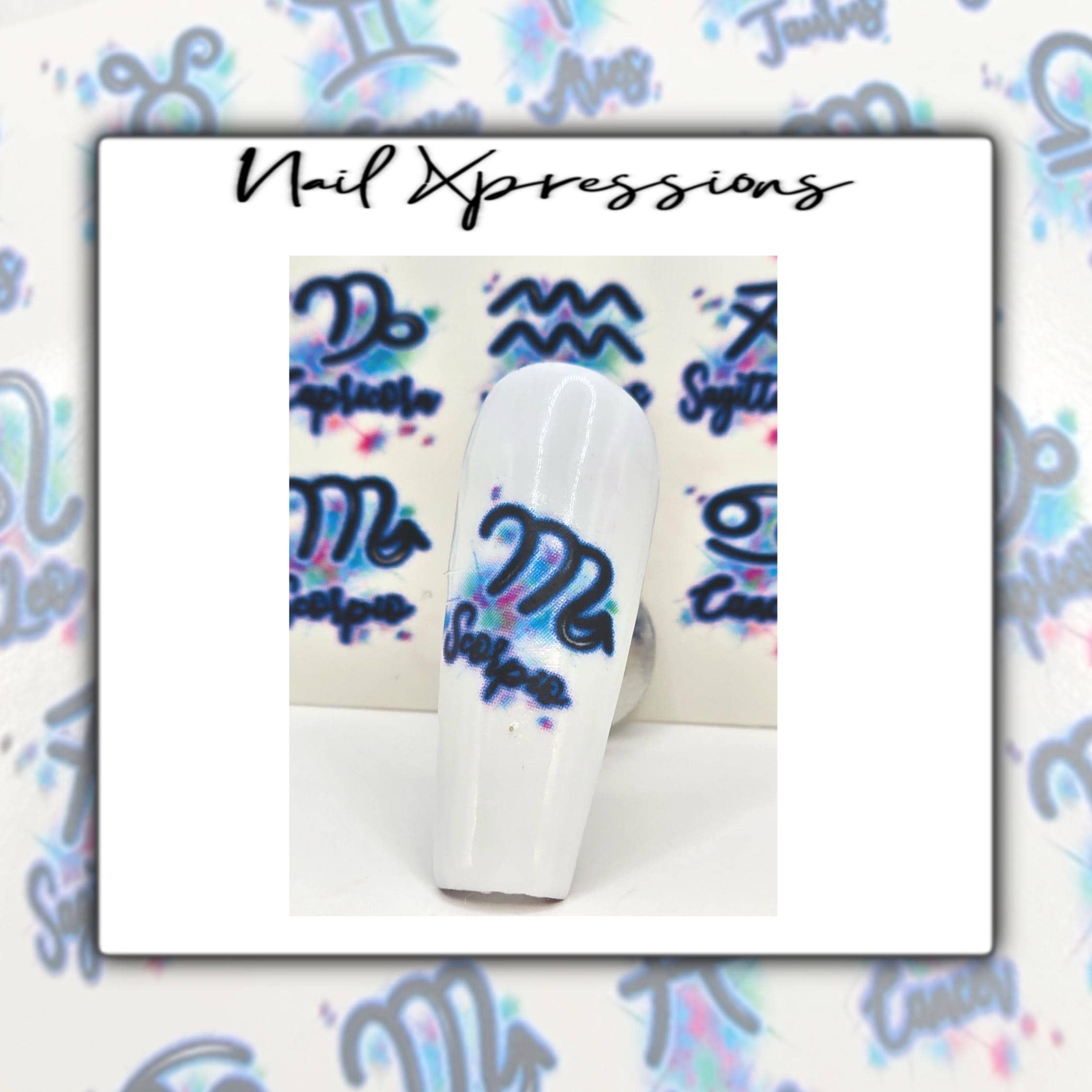 Airbrush Horoscope Water Decals | Astrology Nail Decals | airbrush Nail Art | Nail Art | Nails | Nail Decals