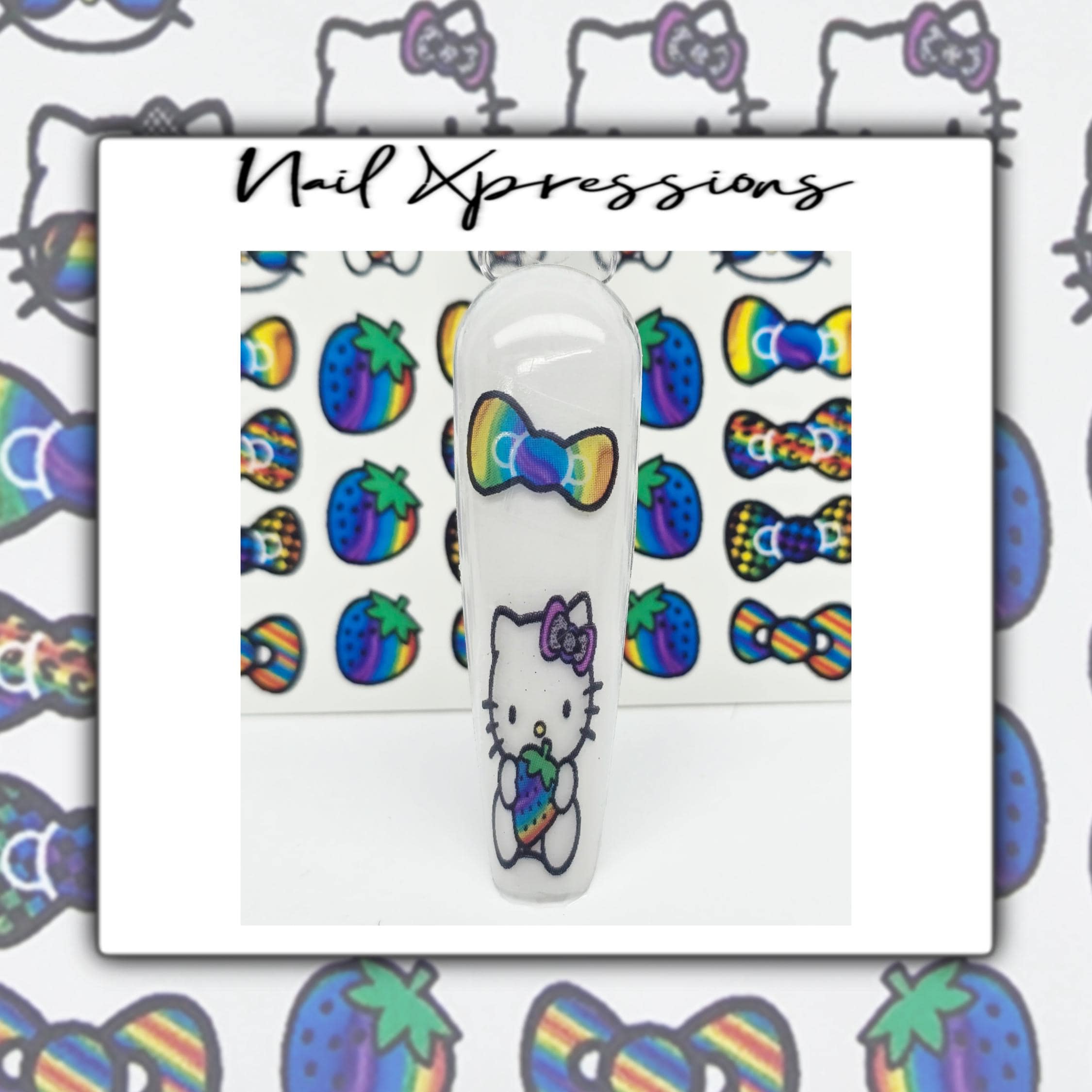 Rainbow Hello Kitty Nail Decals