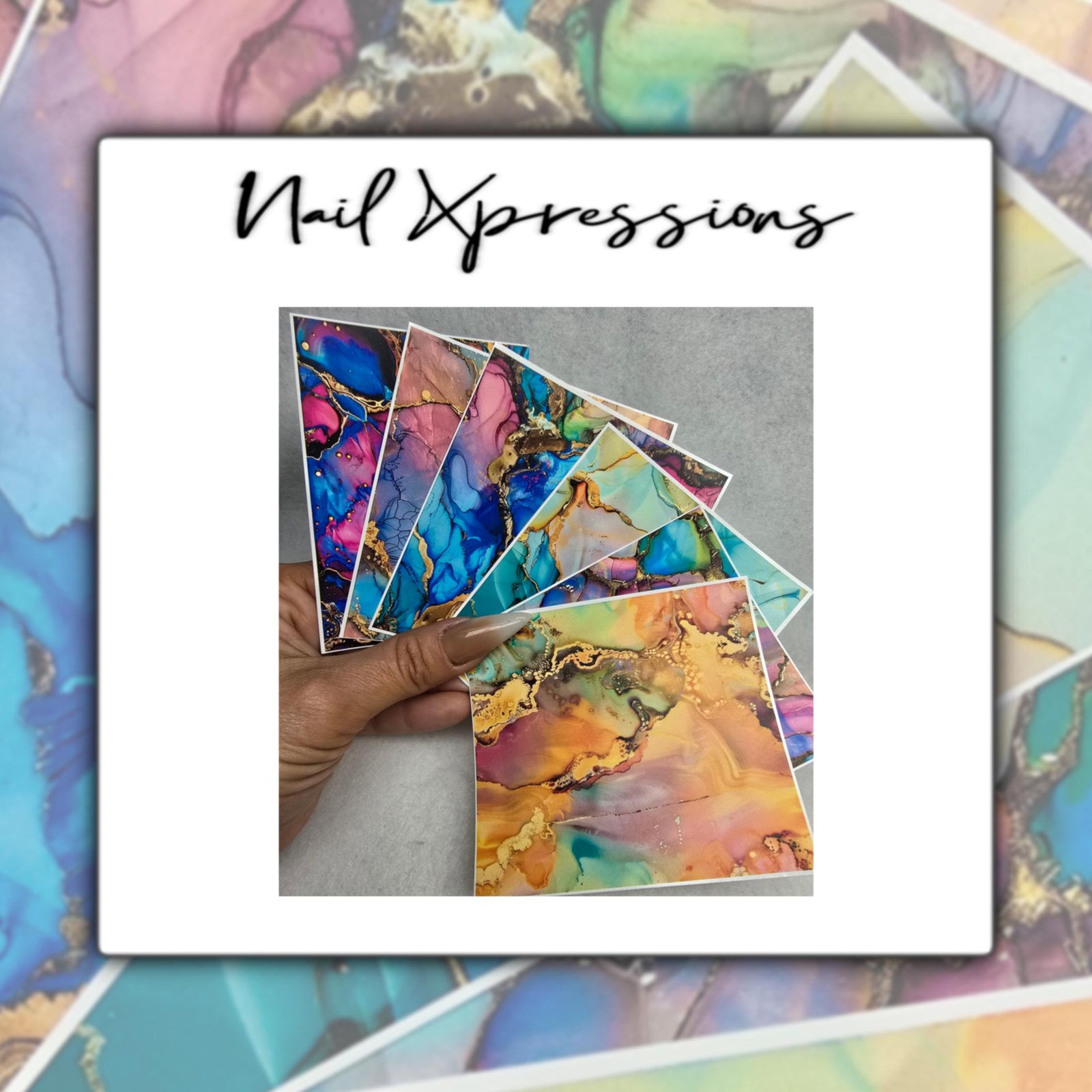 6 Sheets Opal Marbled Water Nail Decals | Nail Art Water Transfer | Nail Wraps