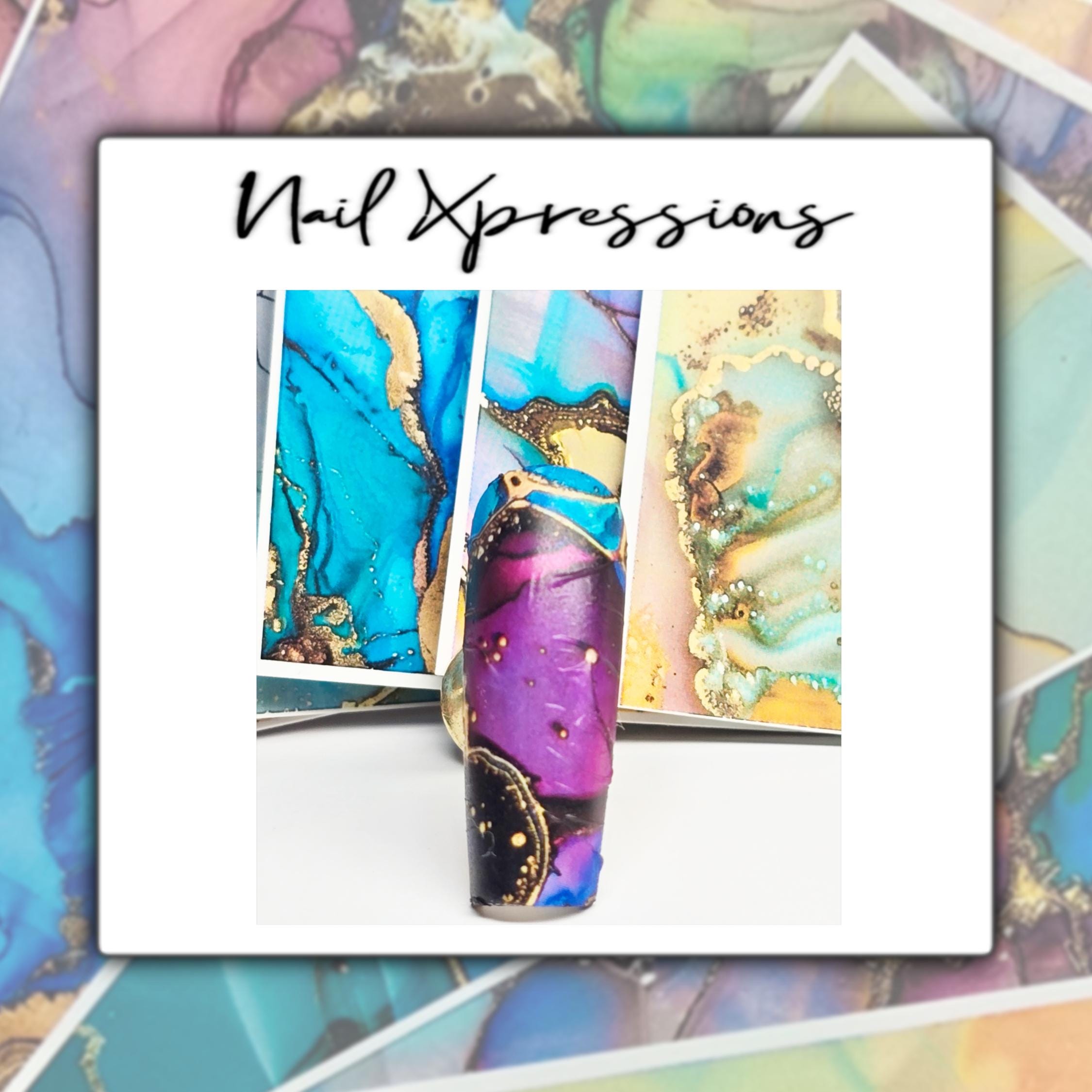 6 Sheets Opal Marbled Water Nail Decals | Nail Art Water Transfer | Nail Wraps