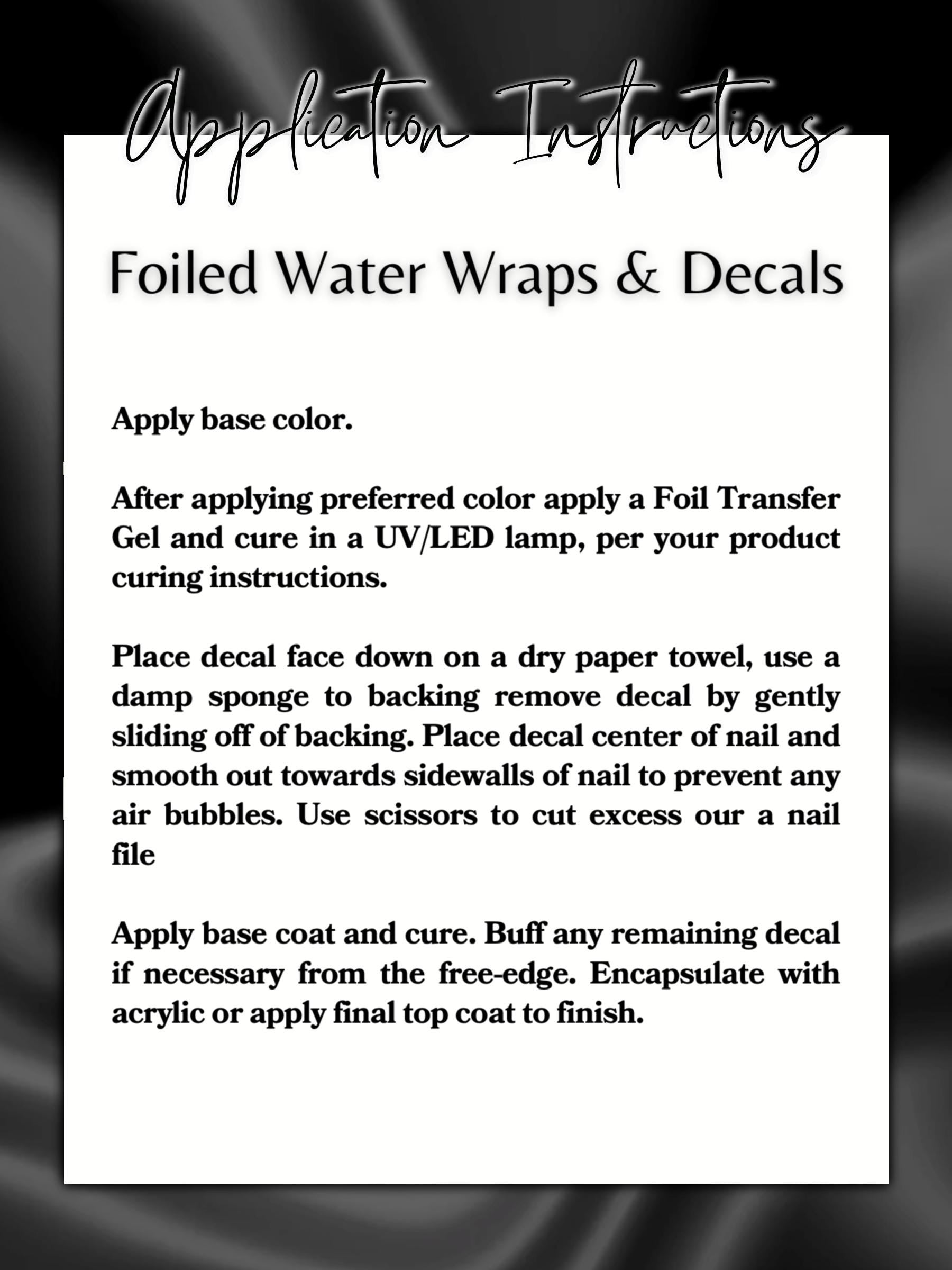 Dripping Foiled Nail Art| Foiled Nail Water Decals | Foiled Nail Water Wraps | Holographic Nail Art | Holographic Nail decals