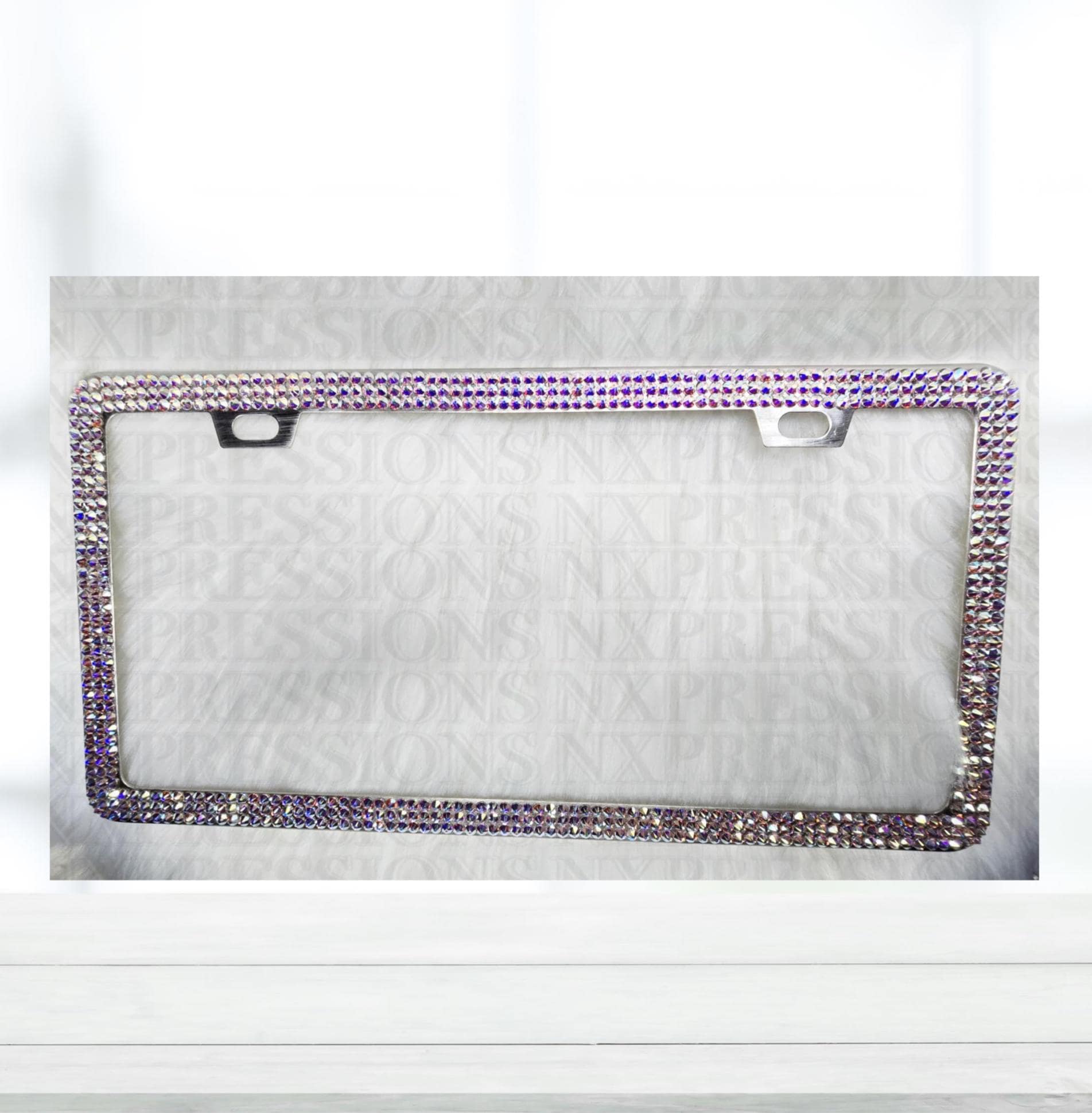Crystal AB Genuine Australian Crystals License Plate Frame | Finest Crystals | Bling License Frame