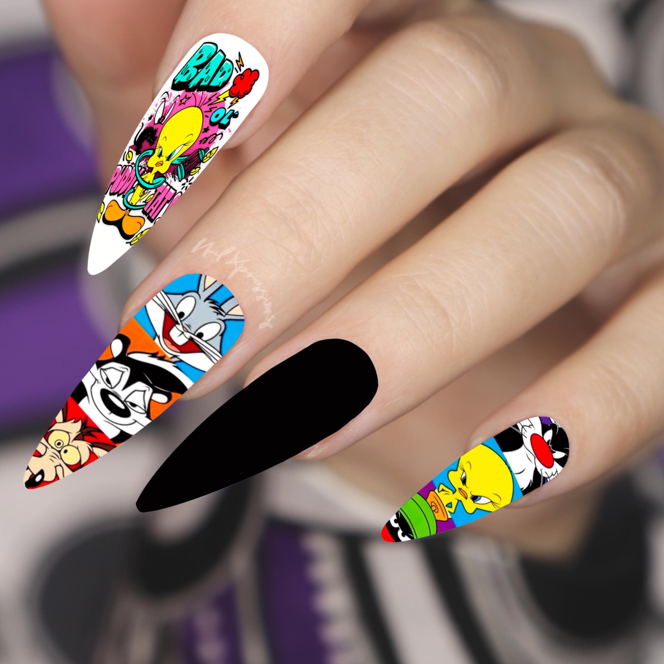 90's Cartoon Nail Decals | Nail Art Water Transfer | Nail Wraps