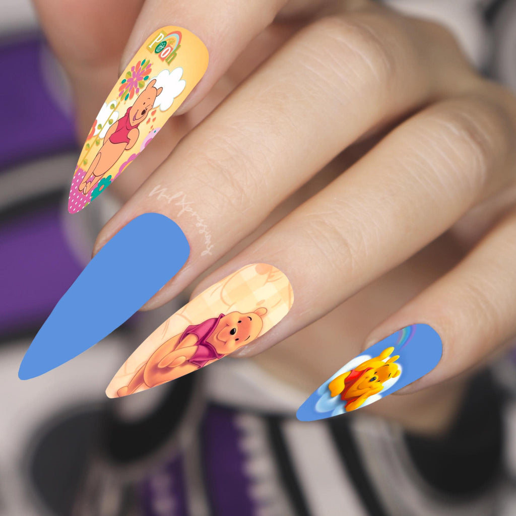 Cartoon Bear Nail Decals | Nail Art Water Transfer | Nail Wraps