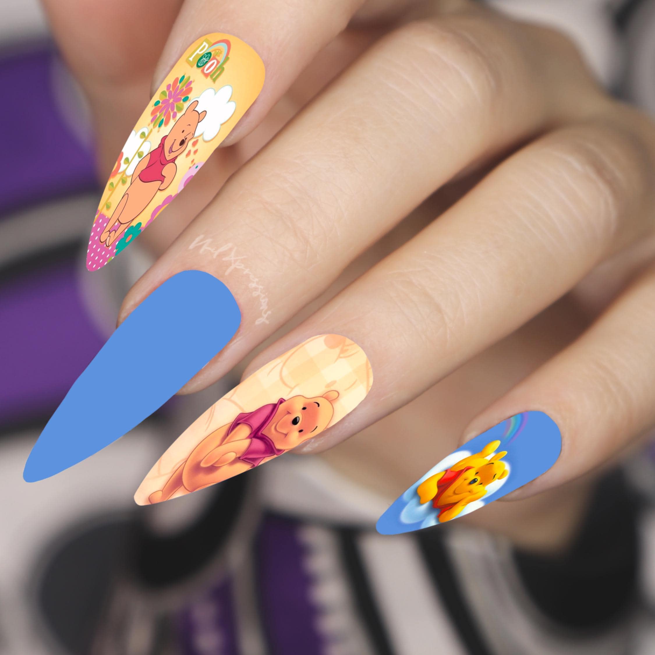 Cartoon Bear Nail Decals | Nail Art Water Transfer | Nail Wraps