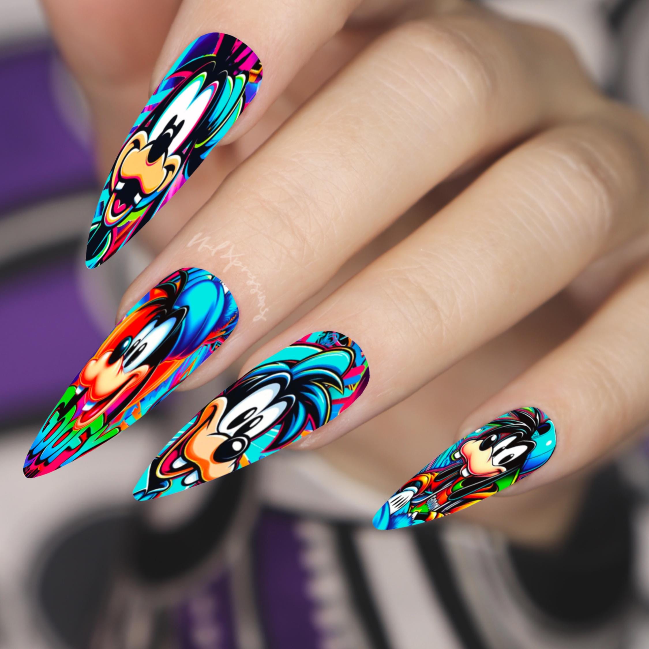 Cartoon Cute Nail Wraps | Nail Art Wrap | Water Transfer Nail Wrap | Custom Nail Wraps