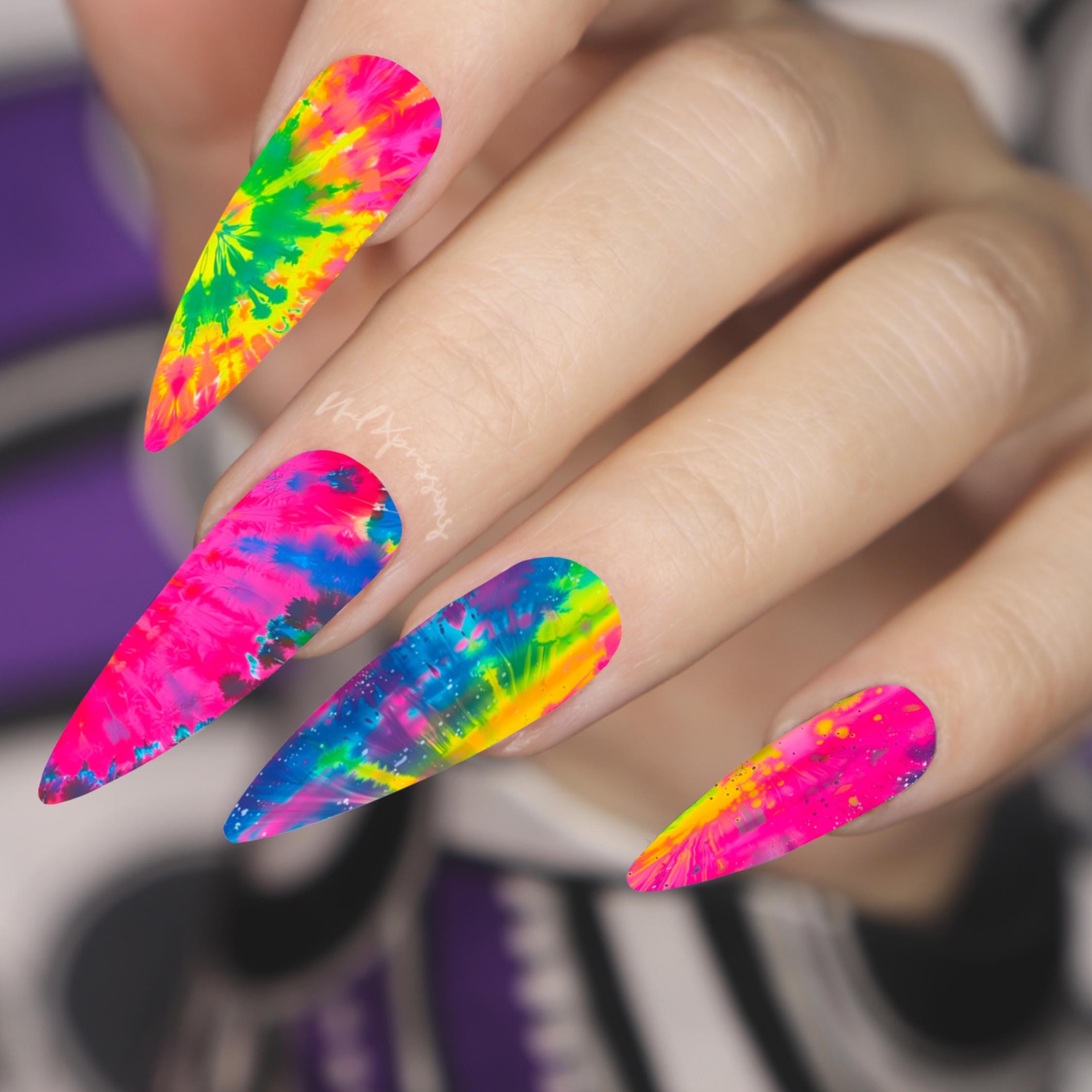 Tye Dye Nail Wraps | Nail Art Wrap | Water Transfer Nail Wrap | Custom Nail Wraps