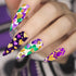 Mardi Gras Hearts Mix Nail Wraps | Abstract Nail Wrap | Water Transfer Nail Wrap | Custom Nail Wraps