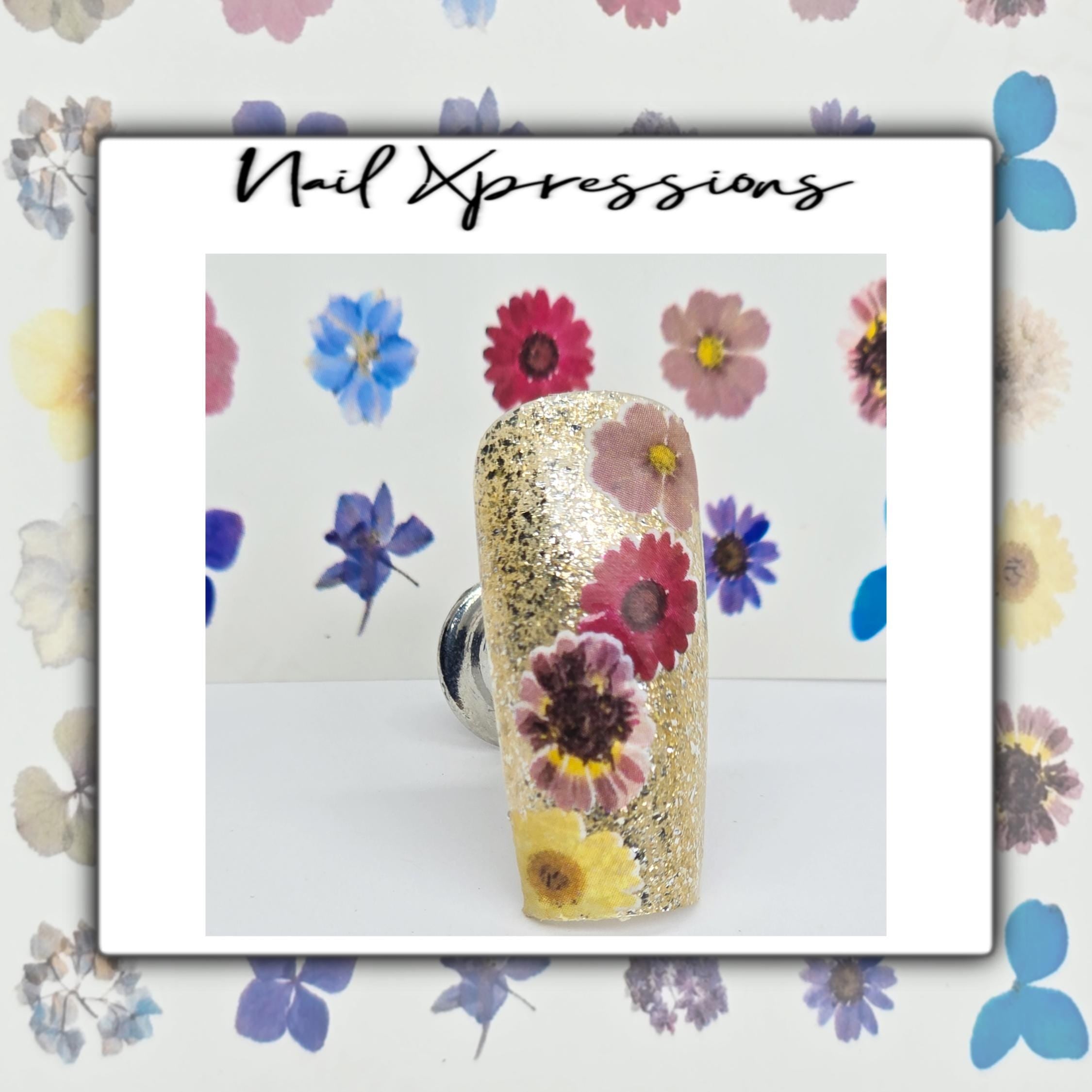 Dried Pressed Flowers Water Nail Decal